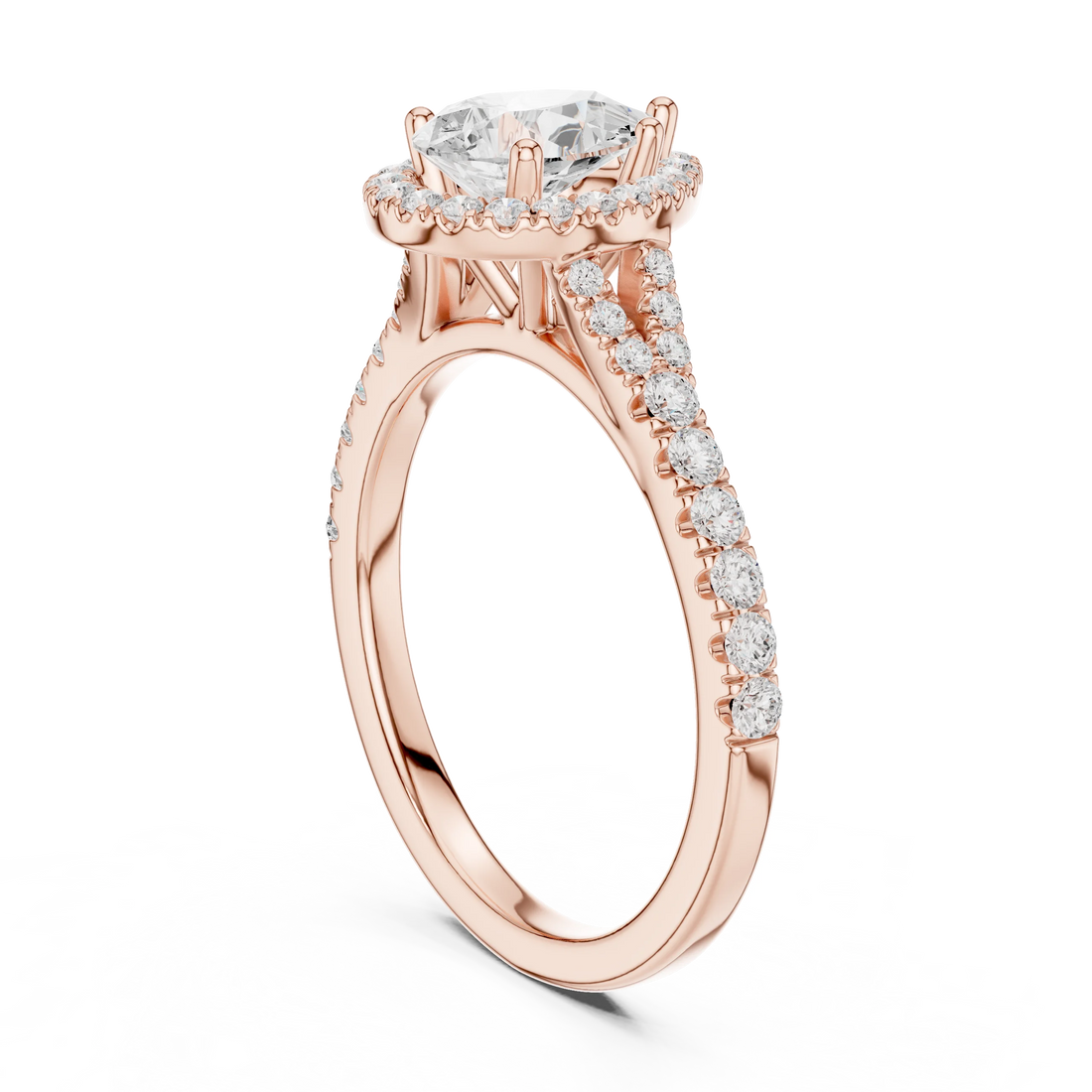 Pear Cut Diamond Halo Engagement Ring