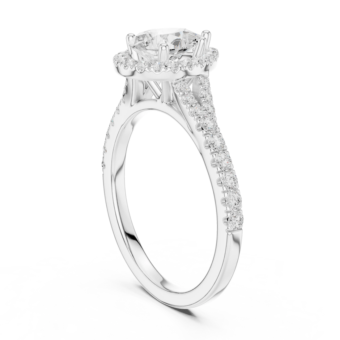 Pear Cut Diamond Halo Engagement Ring