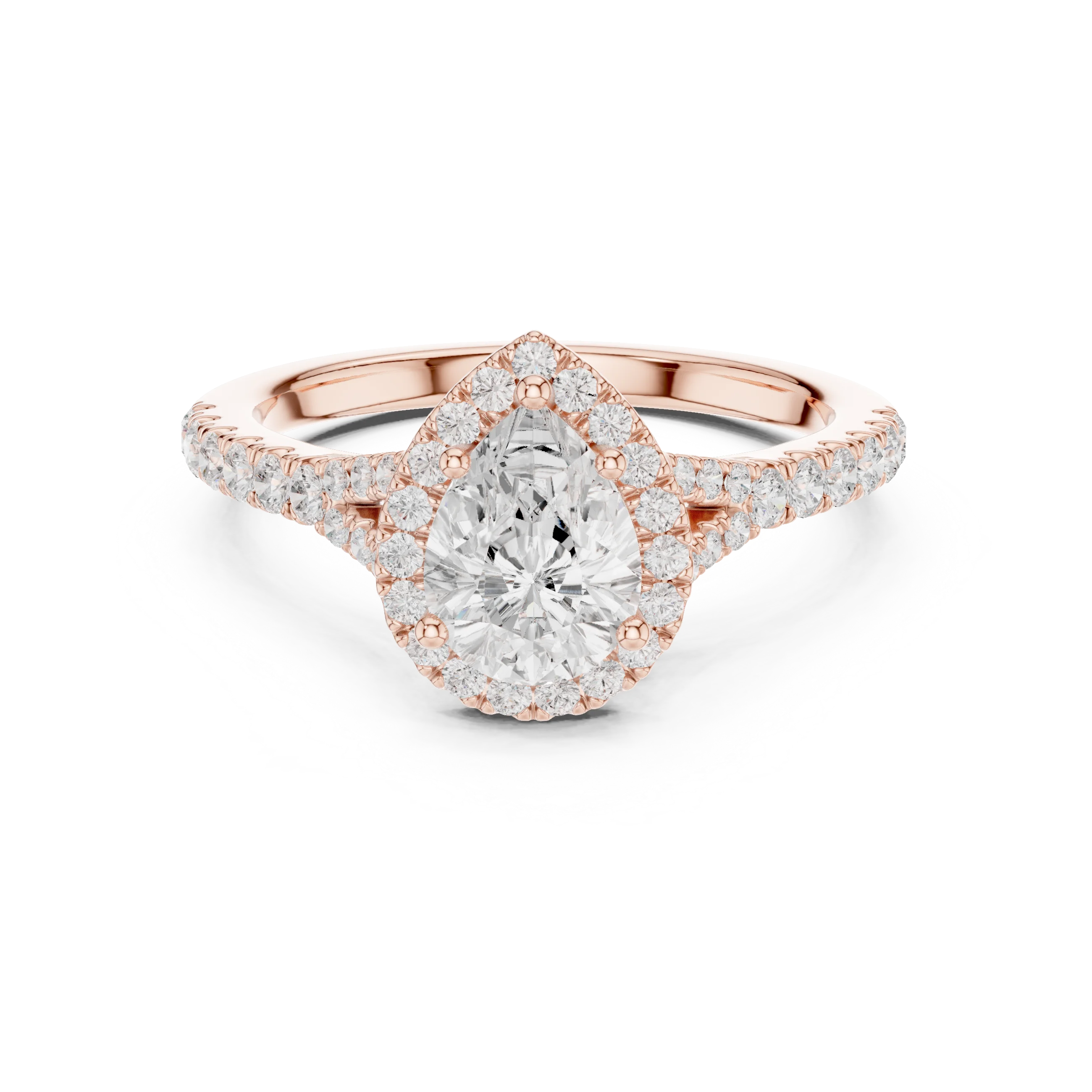 Pear Cut Diamond Halo Engagement Ring