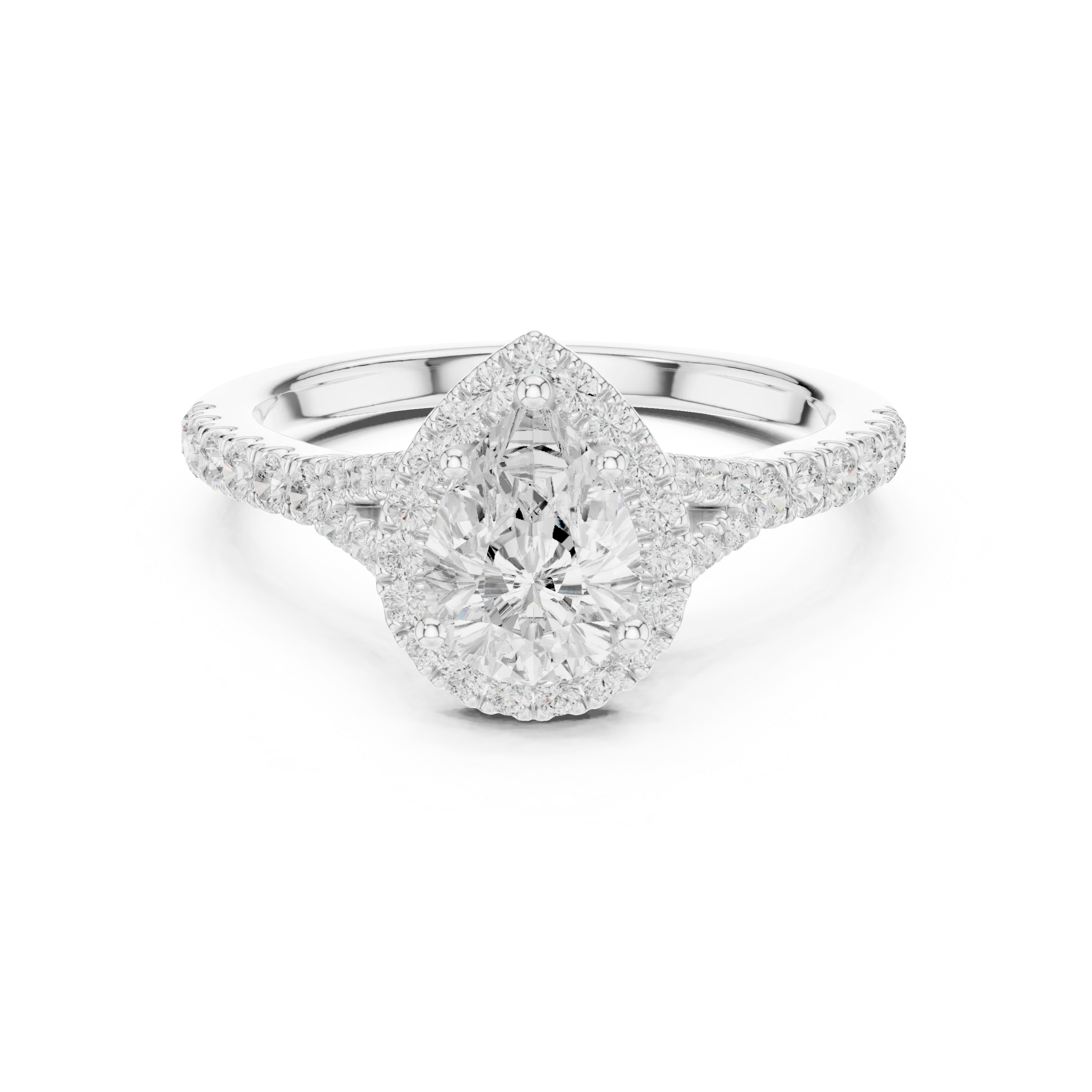 Pear Cut Diamond Halo Engagement Ring