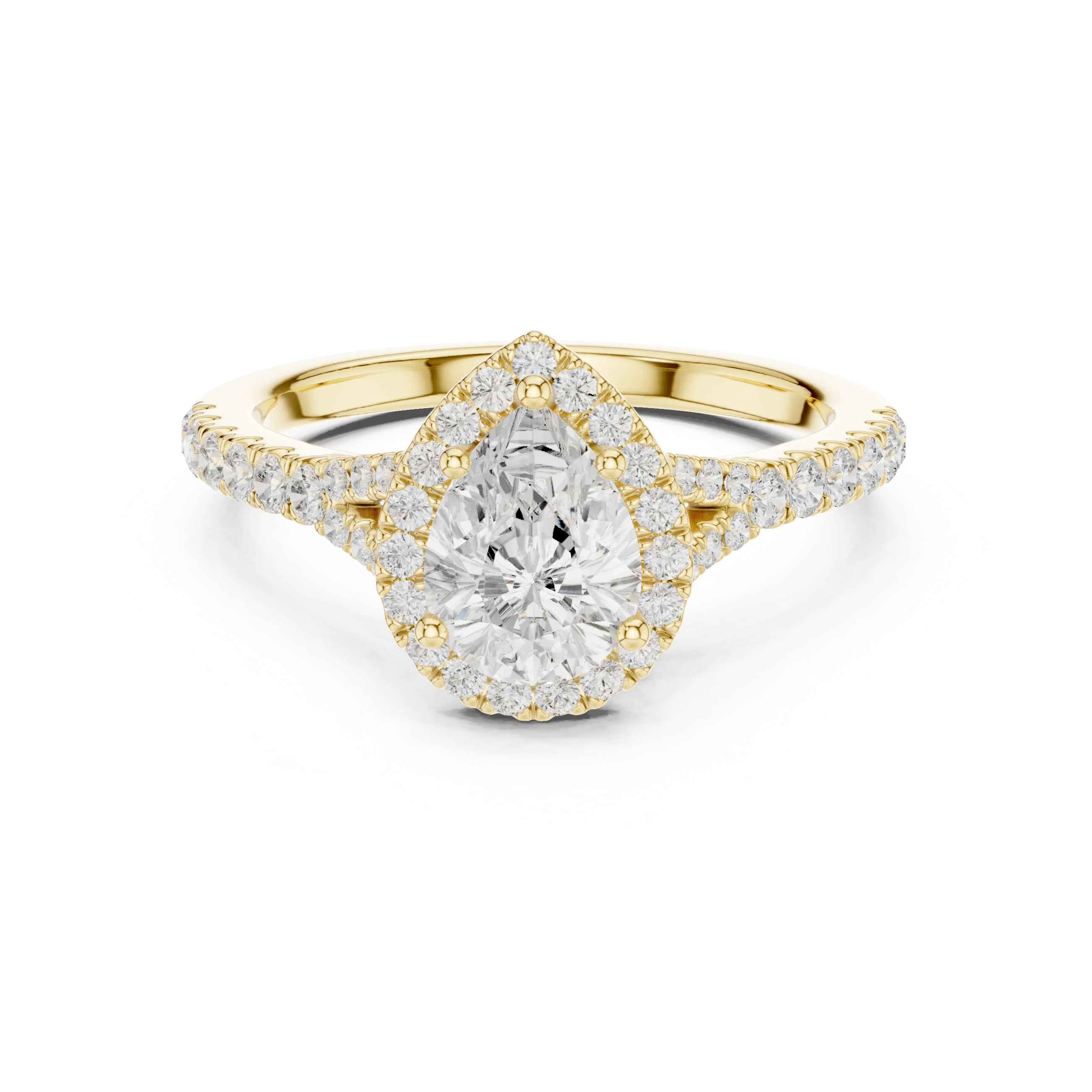 Pear Cut Diamond Halo Engagement Ring