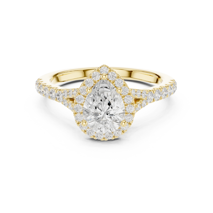 Pear Cut Diamond Halo Engagement Ring