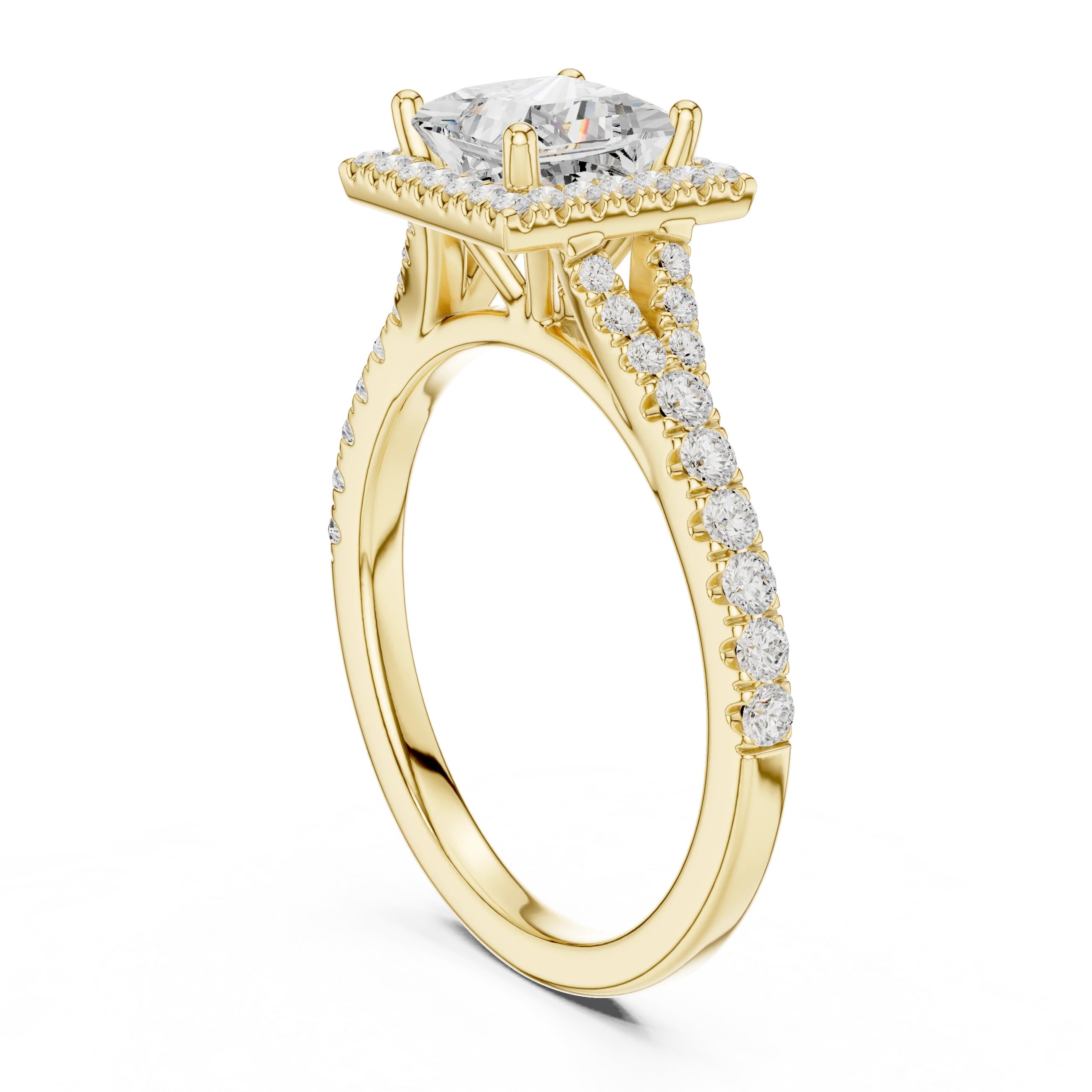 Princess Cut Diamond Halo Engagement Ring