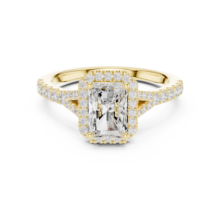 Radiant Cut Diamond Halo Engagement Ring