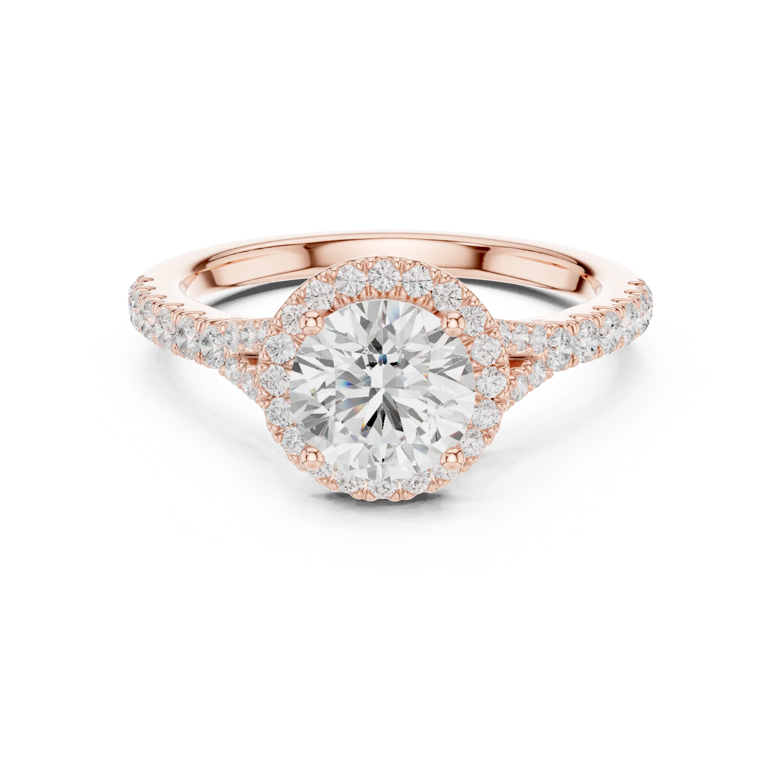 Round Cut Diamond Halo Engagement Ring