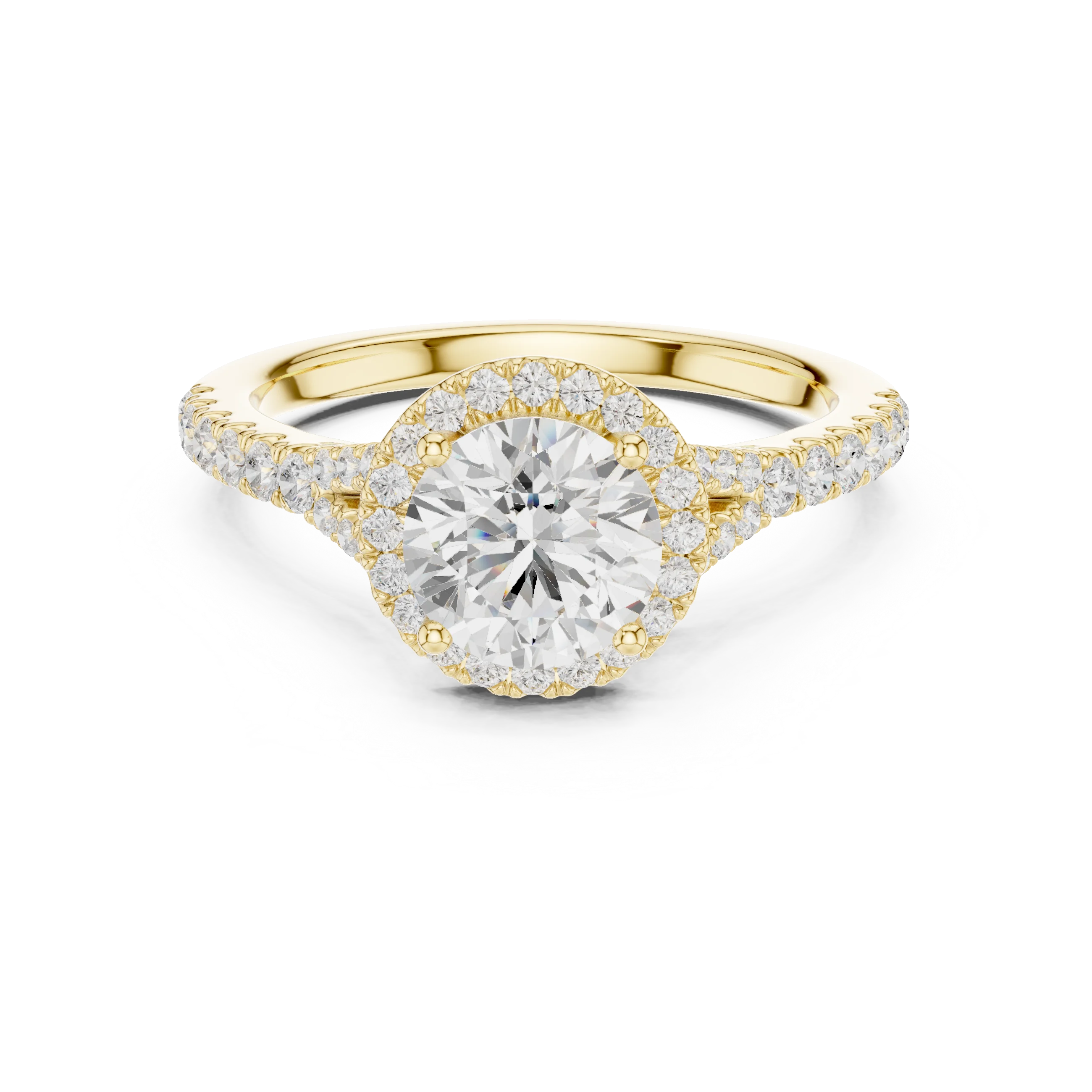 Round Cut Diamond Halo Engagement Ring