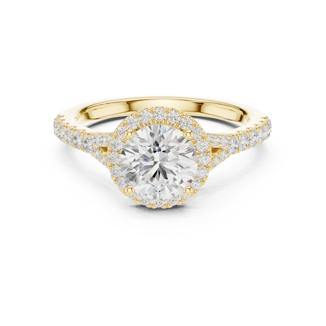 Round Cut Diamond Halo Engagement Ring