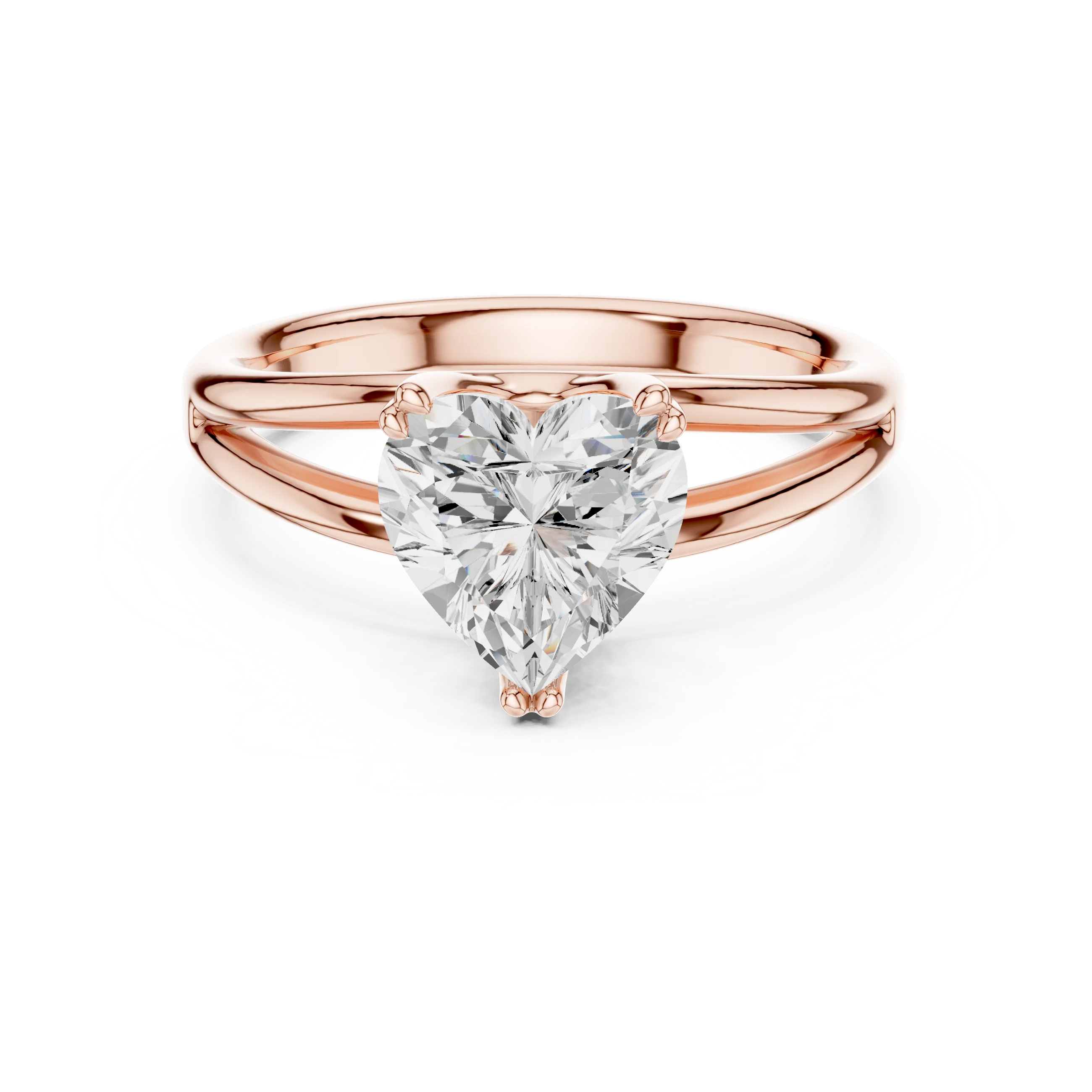 Heart Shape Diamond Solitaire Engagement Ring