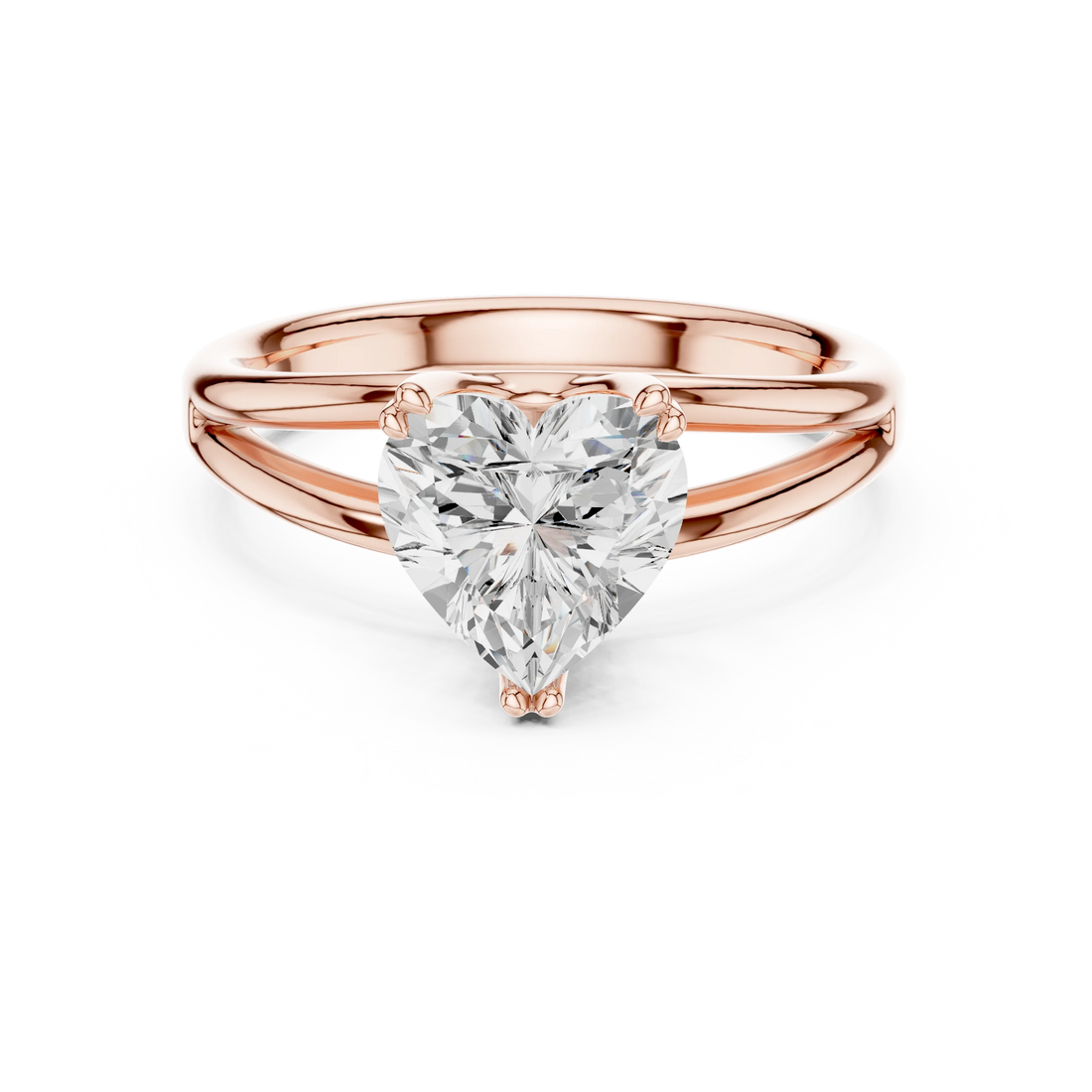 Heart Shape Diamond Solitaire Engagement Ring