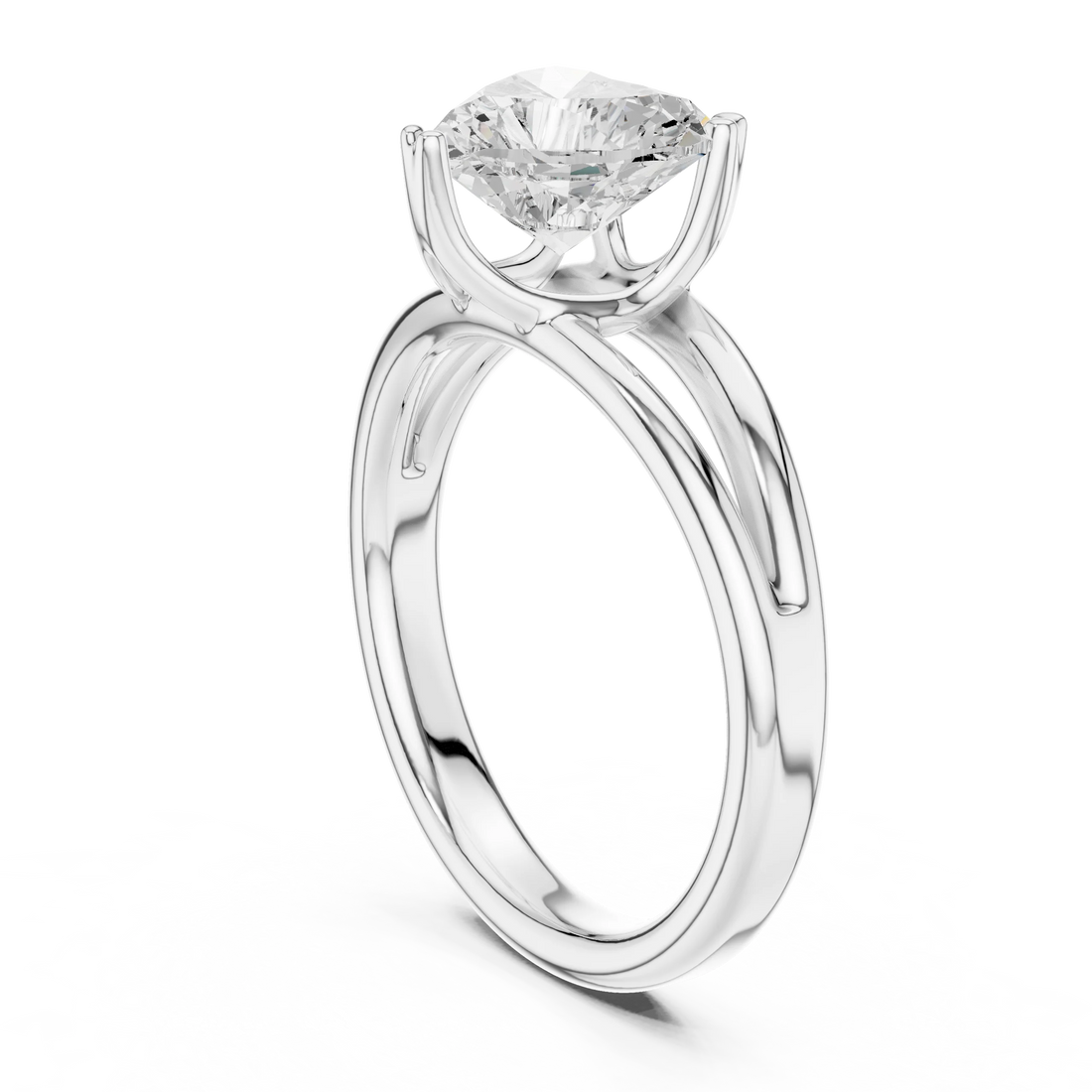 Heart Shape Diamond Solitaire Engagement Ring