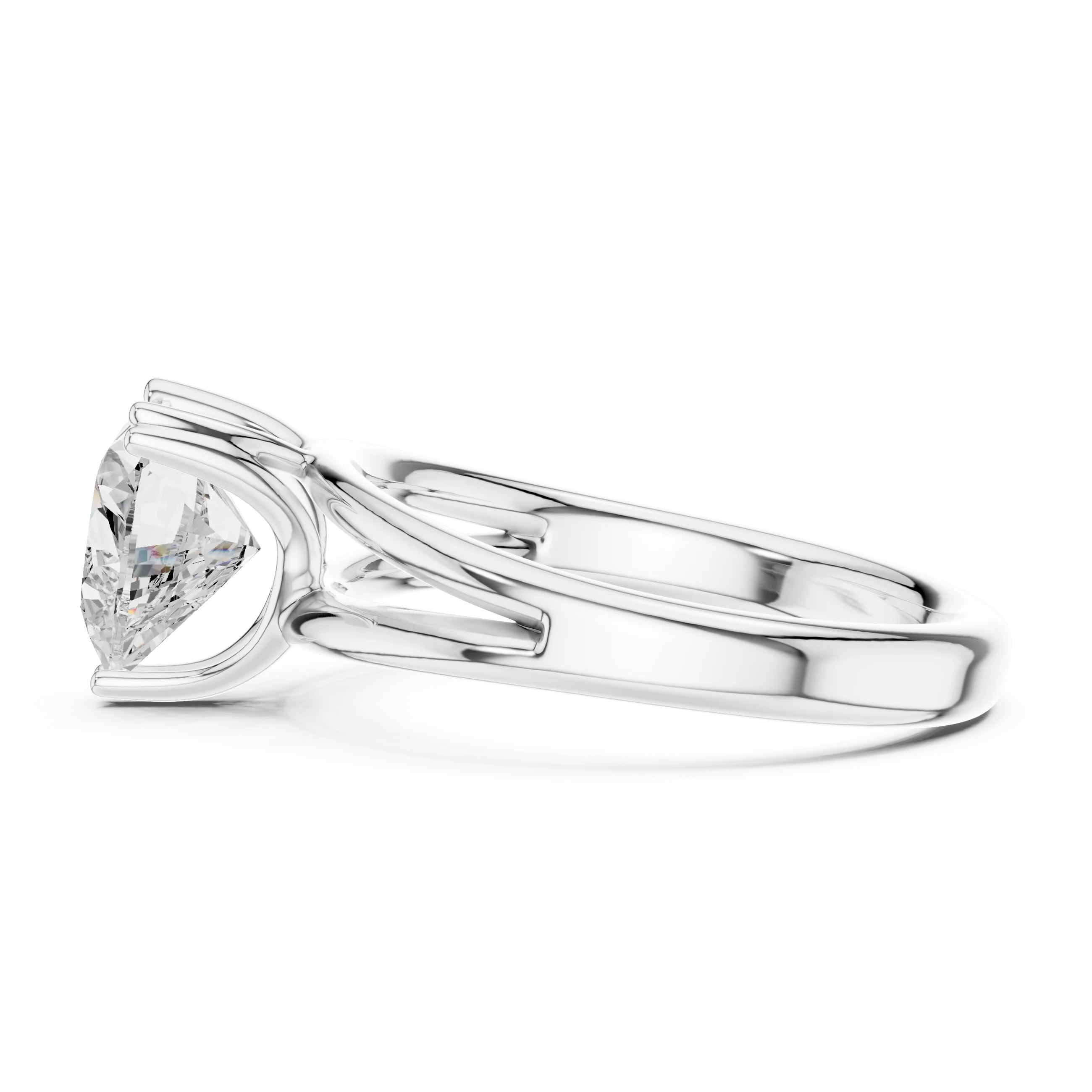 Heart Shape Diamond Solitaire Engagement Ring