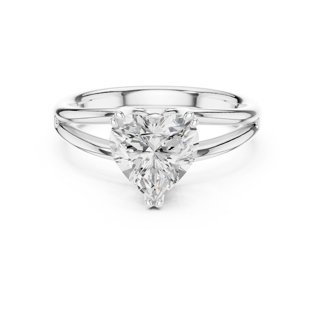 Heart Shape Diamond Solitaire Engagement Ring