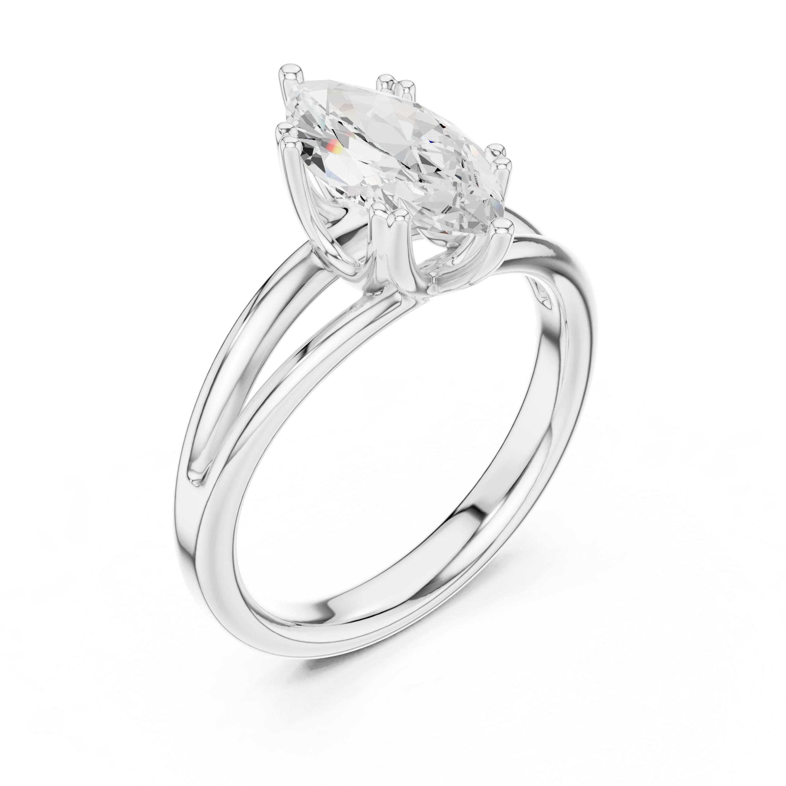 Marquise Shape Diamond Solitaire Engagement Ring
