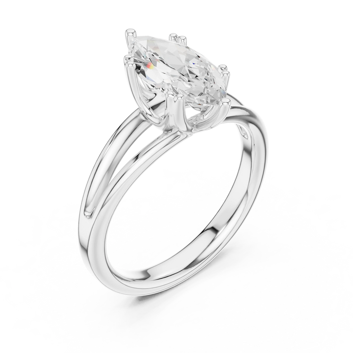 Marquise Shape Diamond Solitaire Engagement Ring