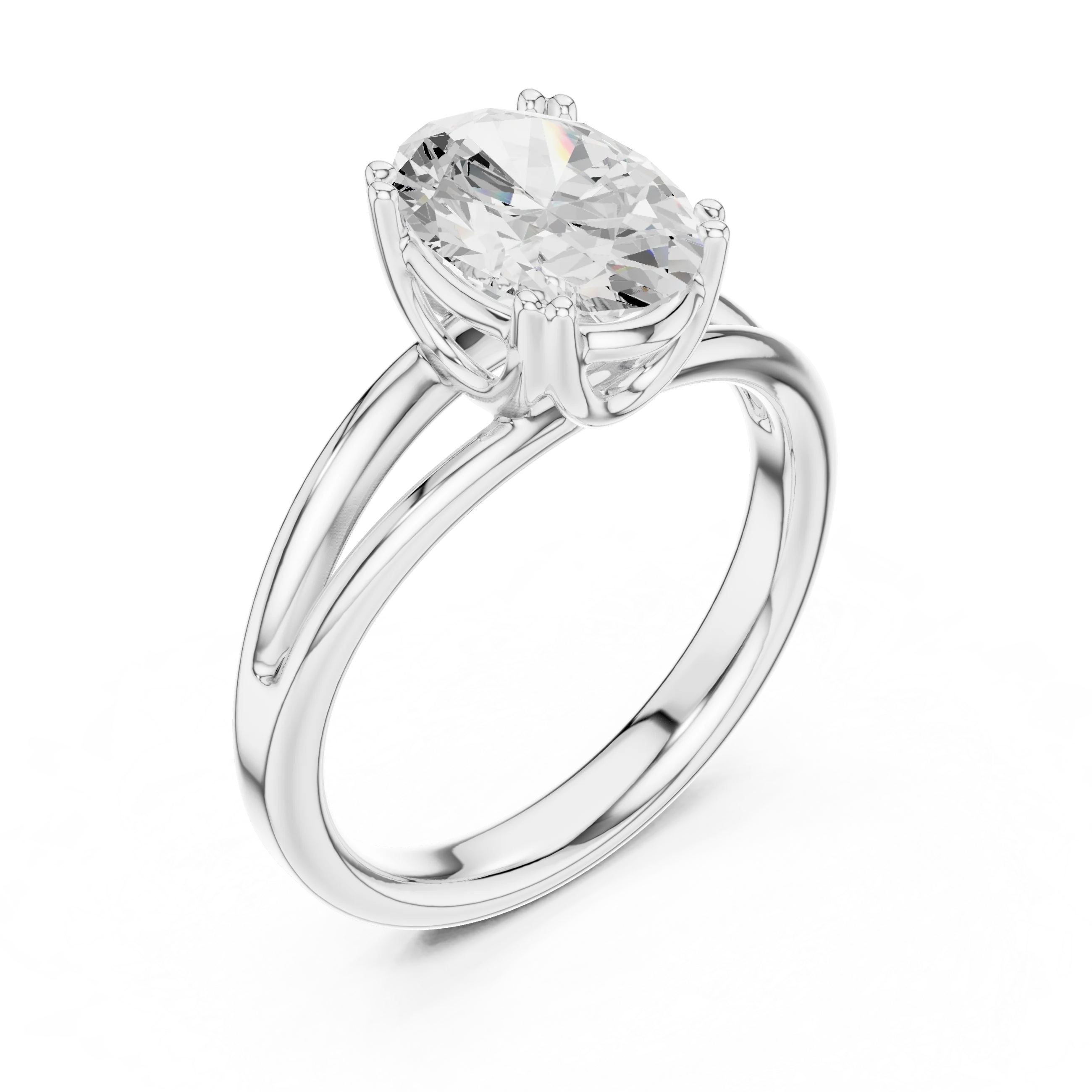 Oval Shape Diamond Solitaire Engagement Ring