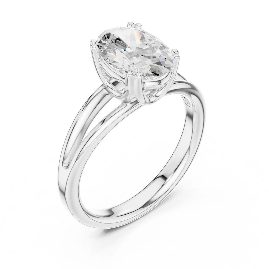 Oval Shape Diamond Solitaire Engagement Ring