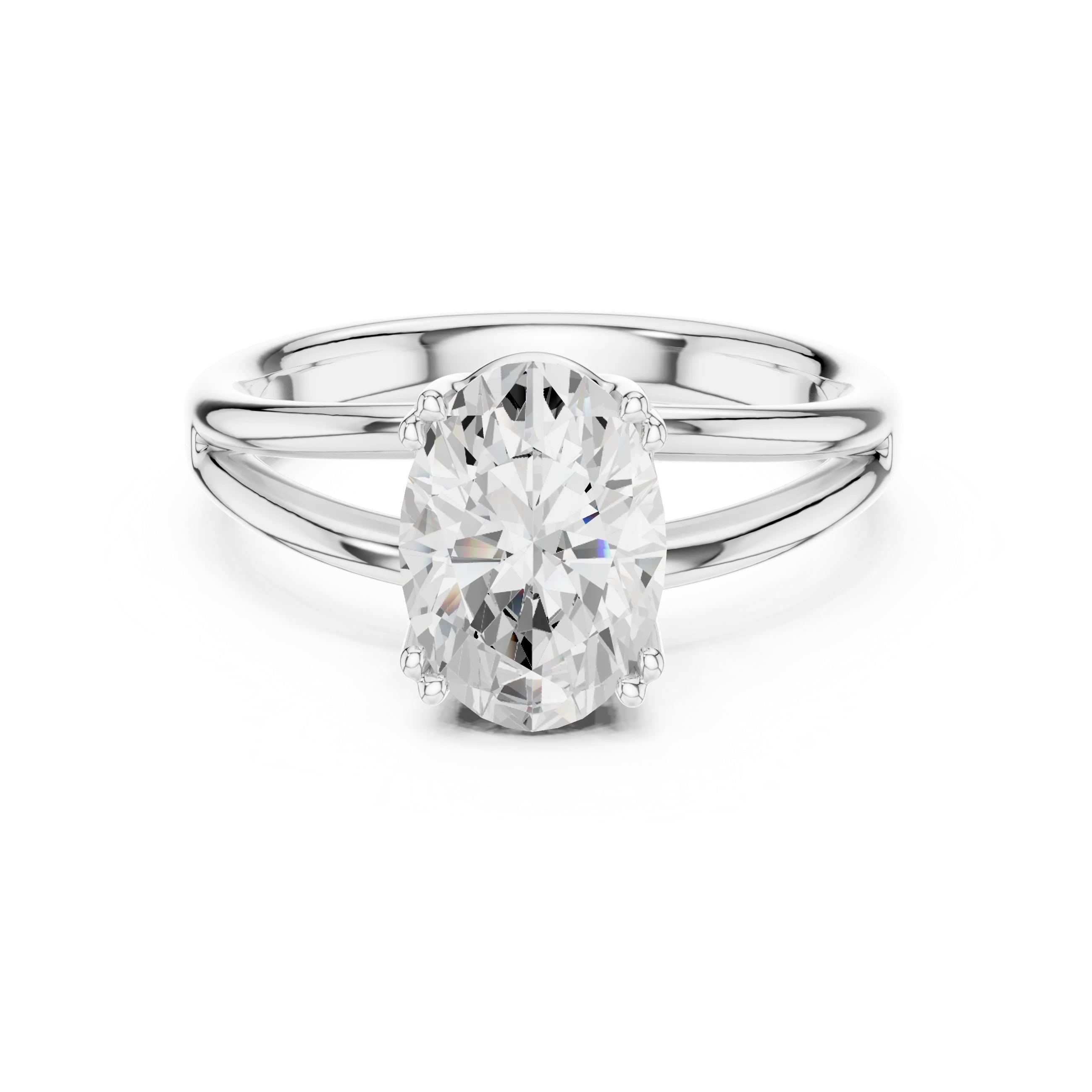 Oval Shape Diamond Solitaire Engagement Ring