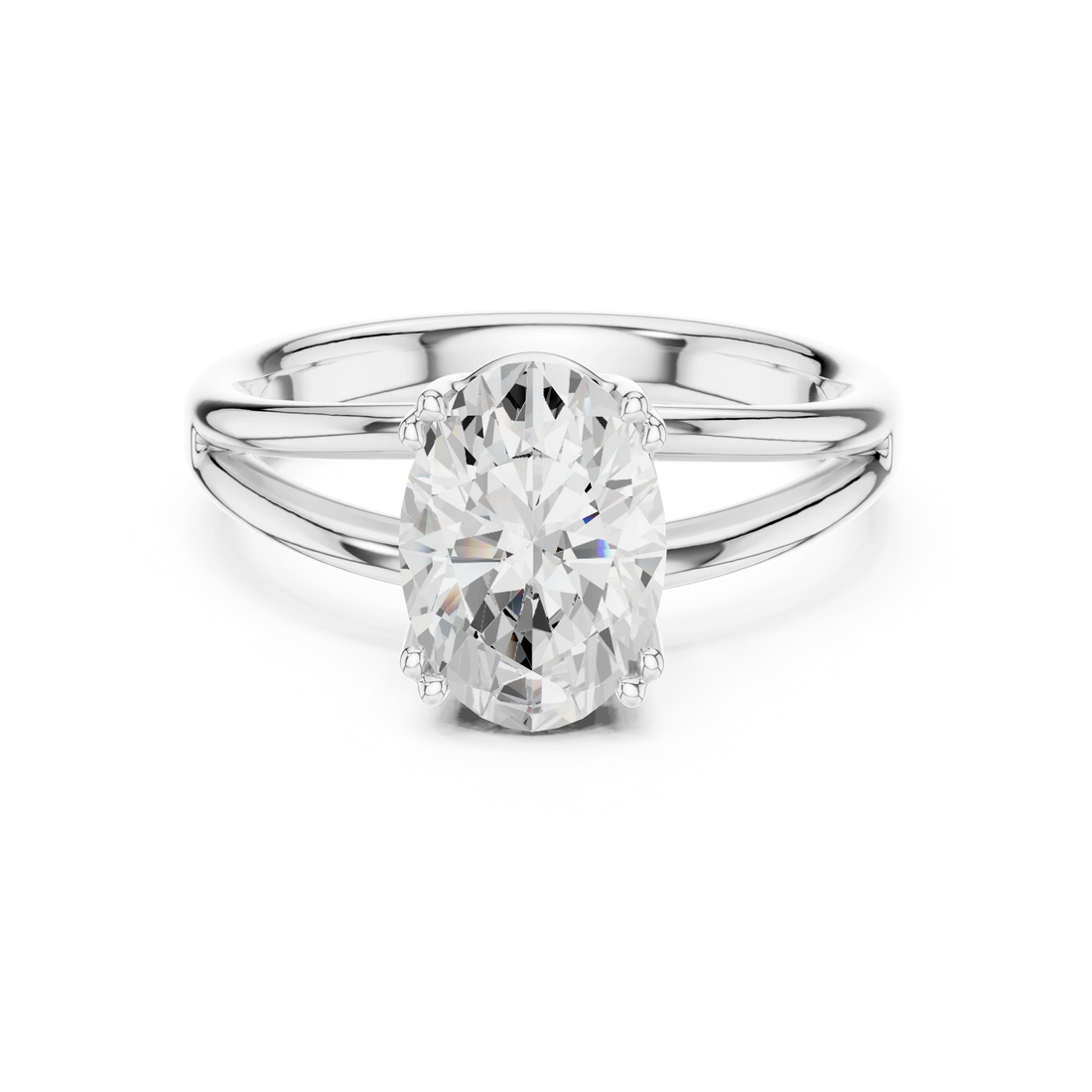 Oval Shape Diamond Solitaire Engagement Ring