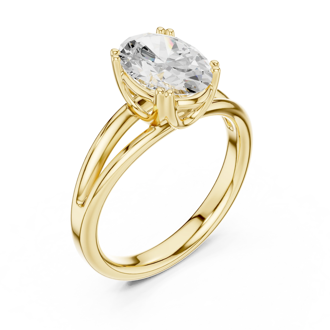 Oval Shape Diamond Solitaire Engagement Ring