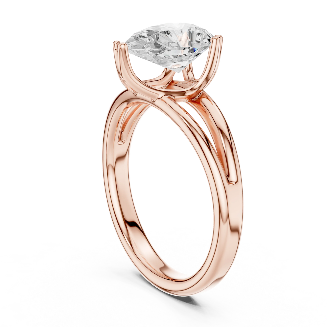 Pear Shape Diamond Solitaire Engagement Ring