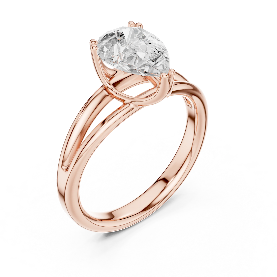 Pear Shape Diamond Solitaire Engagement Ring