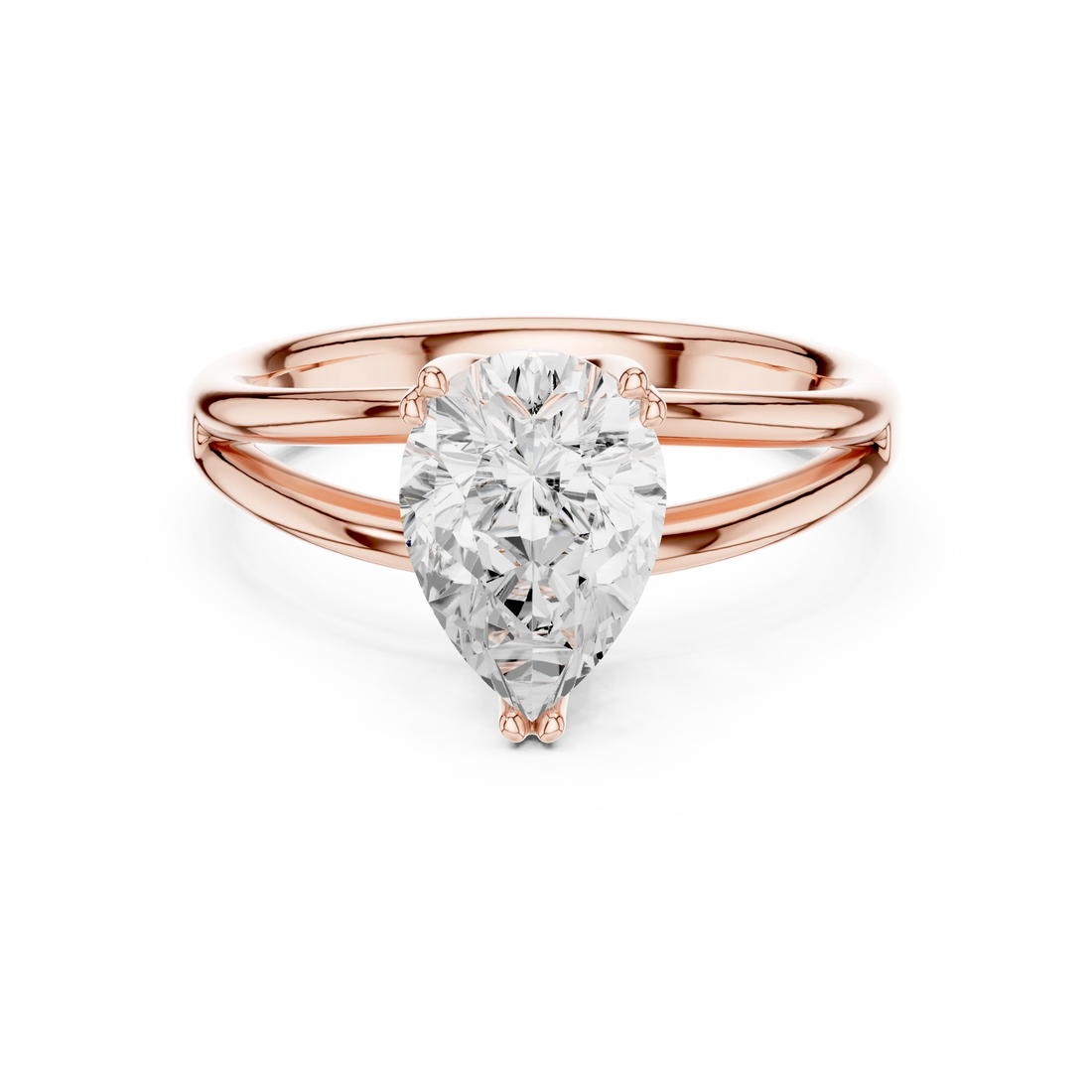 Pear Shape Diamond Solitaire Engagement Ring