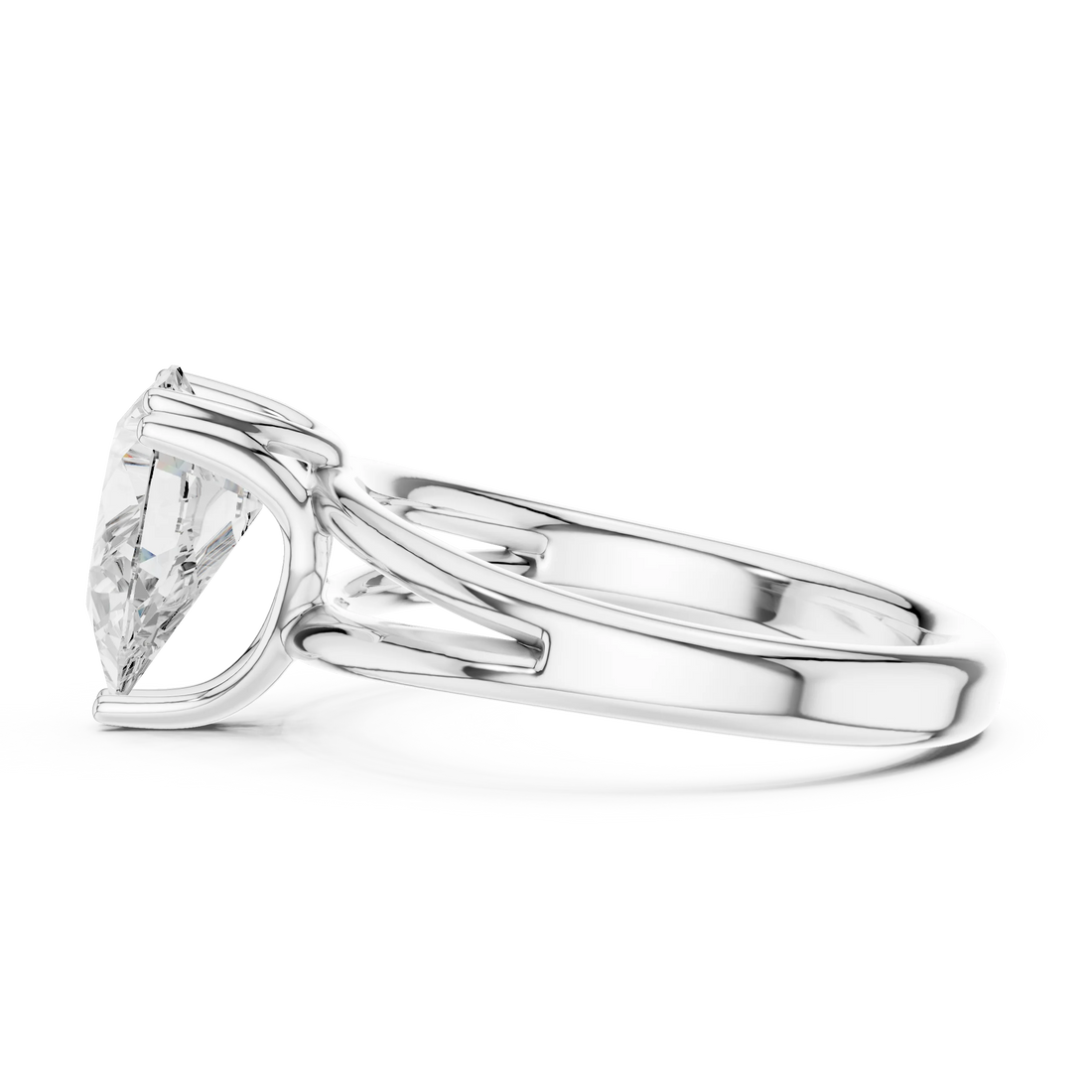 Pear Shape Diamond Solitaire Engagement Ring