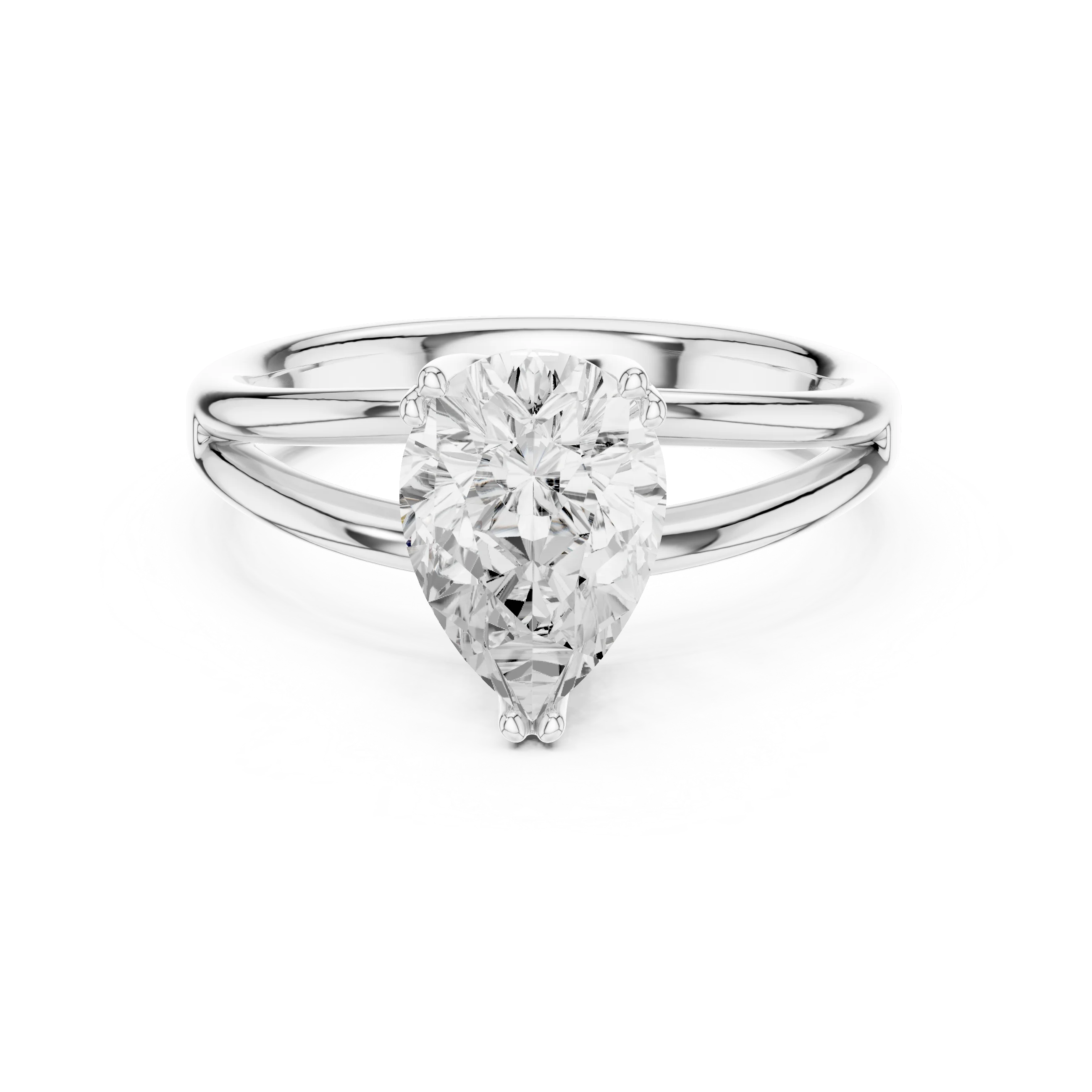 Pear Shape Diamond Solitaire Engagement Ring