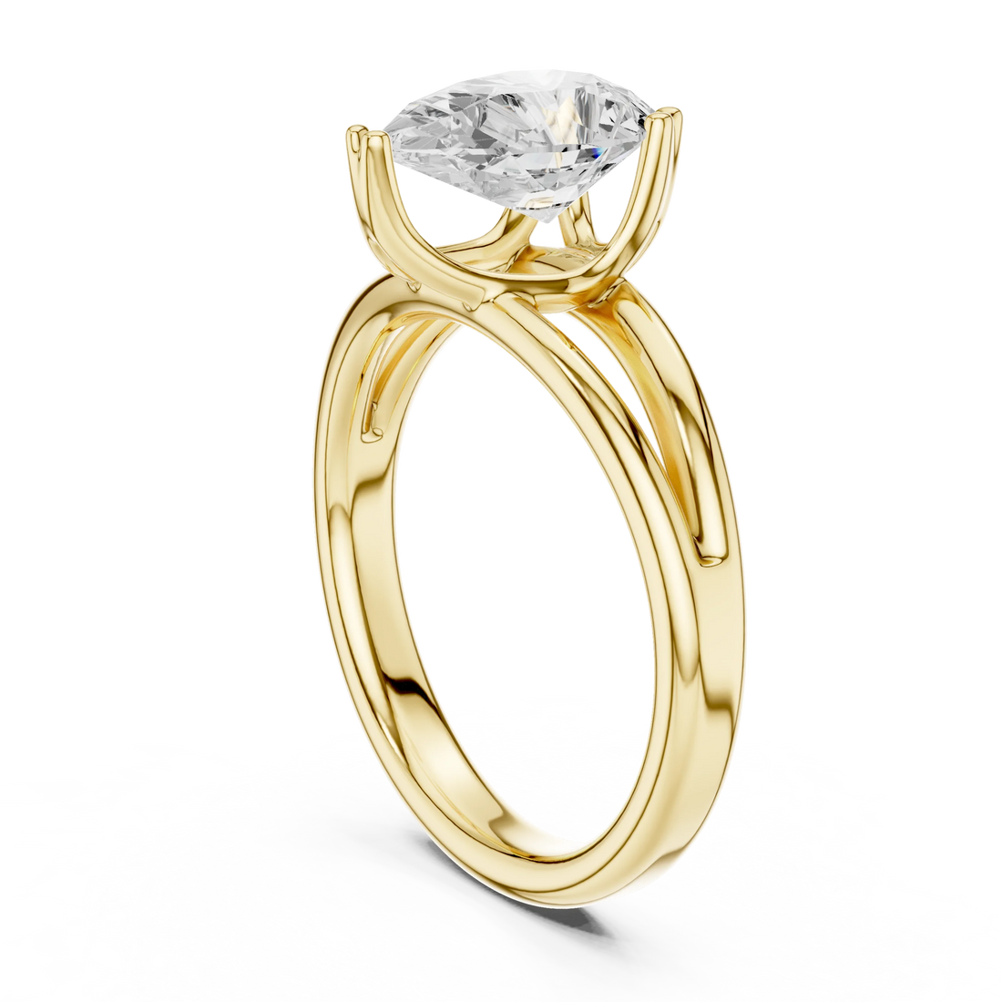Pear Shape Diamond Solitaire Engagement Ring