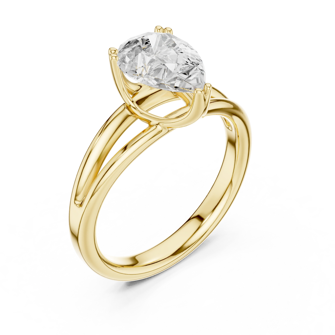 Pear Shape Diamond Solitaire Engagement Ring