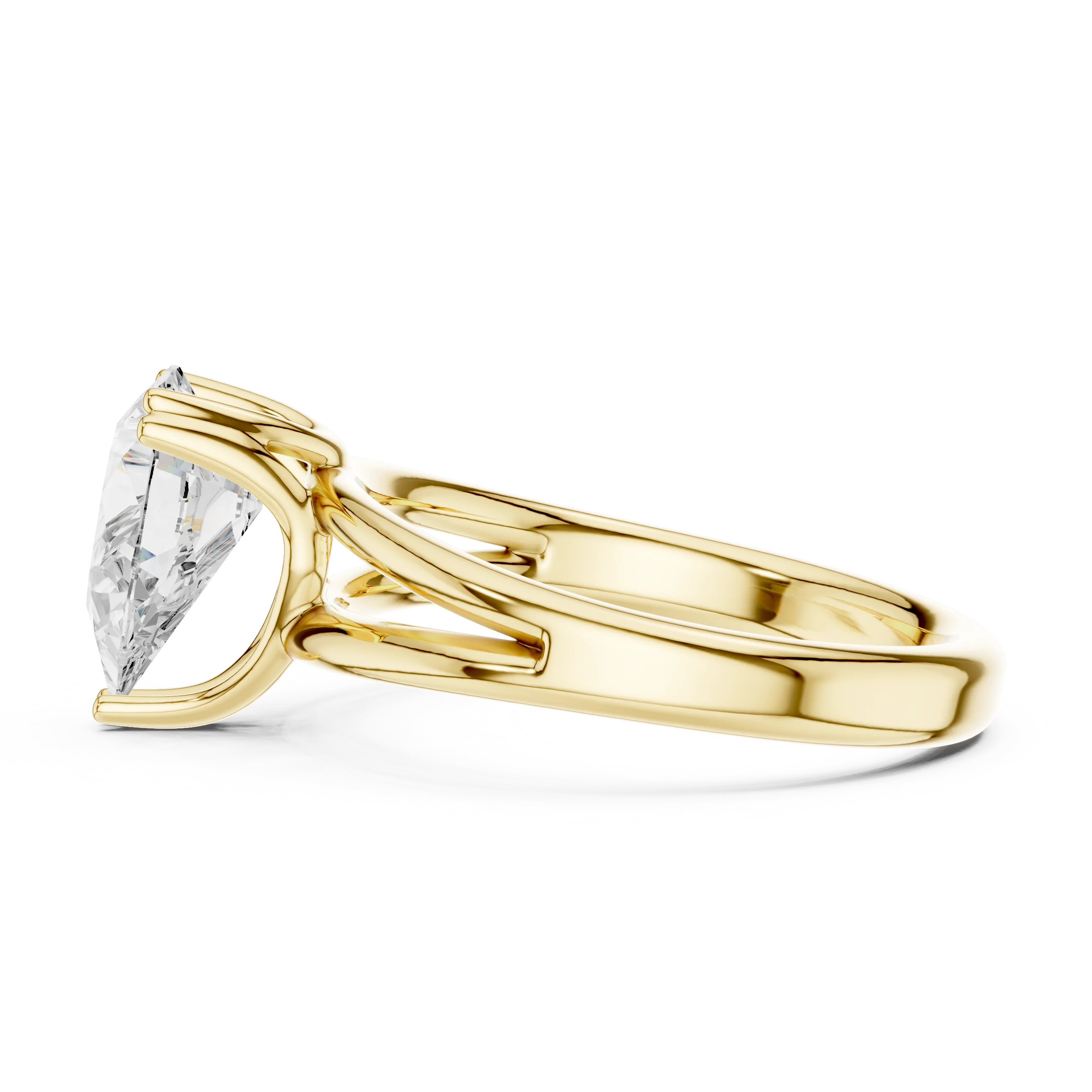 Pear Shape Diamond Solitaire Engagement Ring