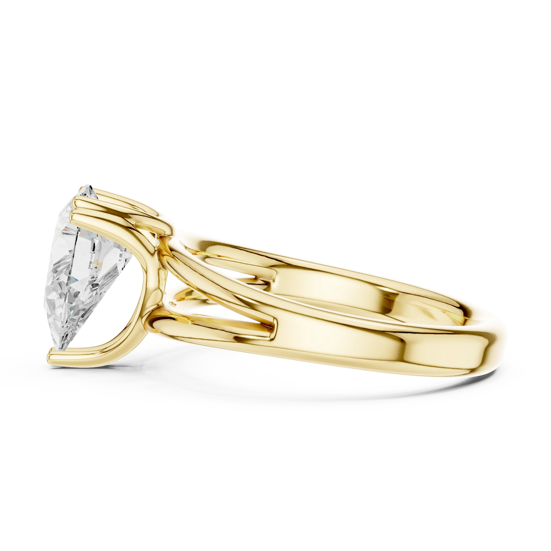 Pear Shape Diamond Solitaire Engagement Ring