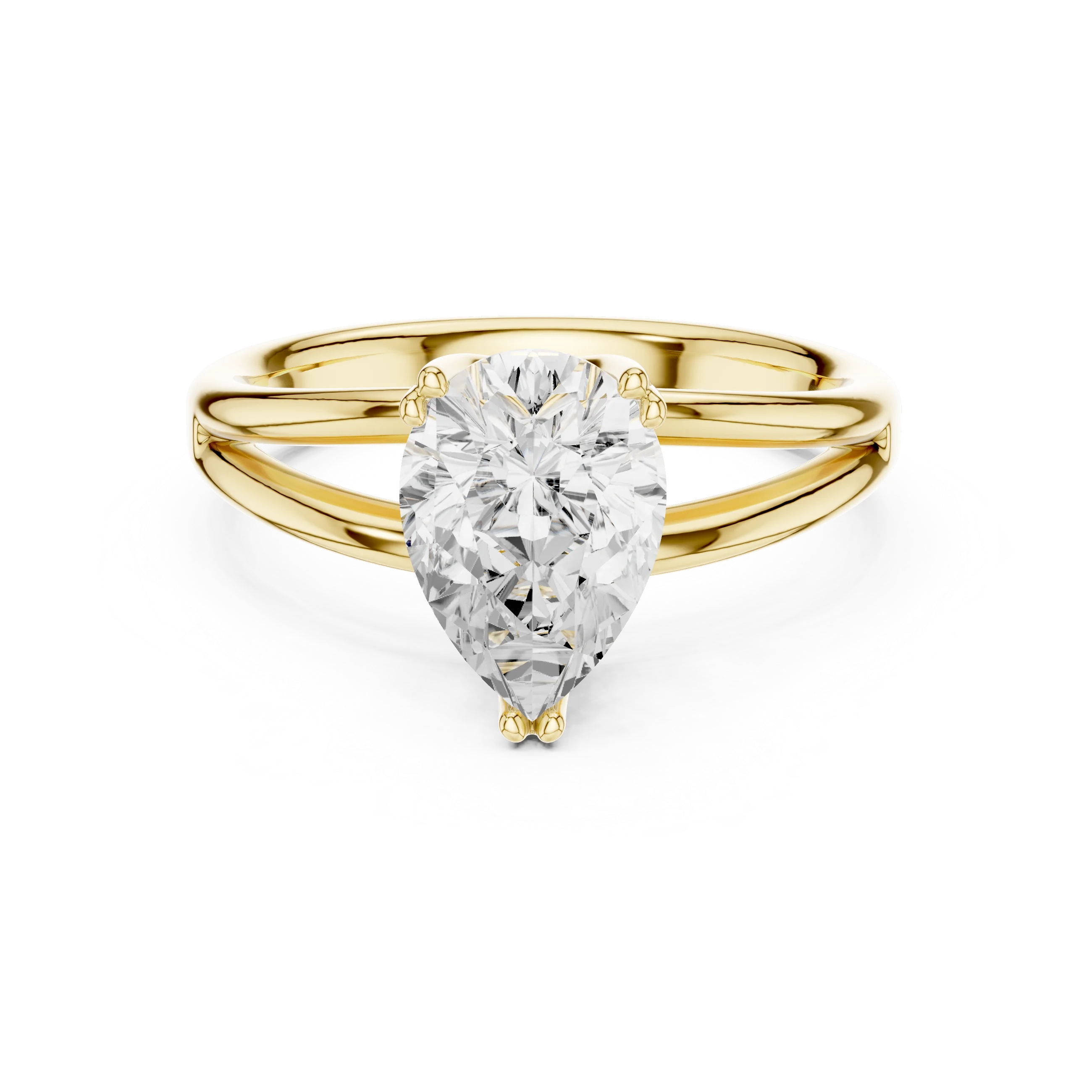 Pear Shape Diamond Solitaire Engagement Ring
