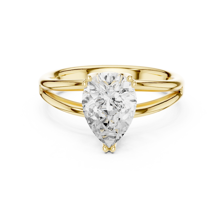 Pear Shape Diamond Solitaire Engagement Ring