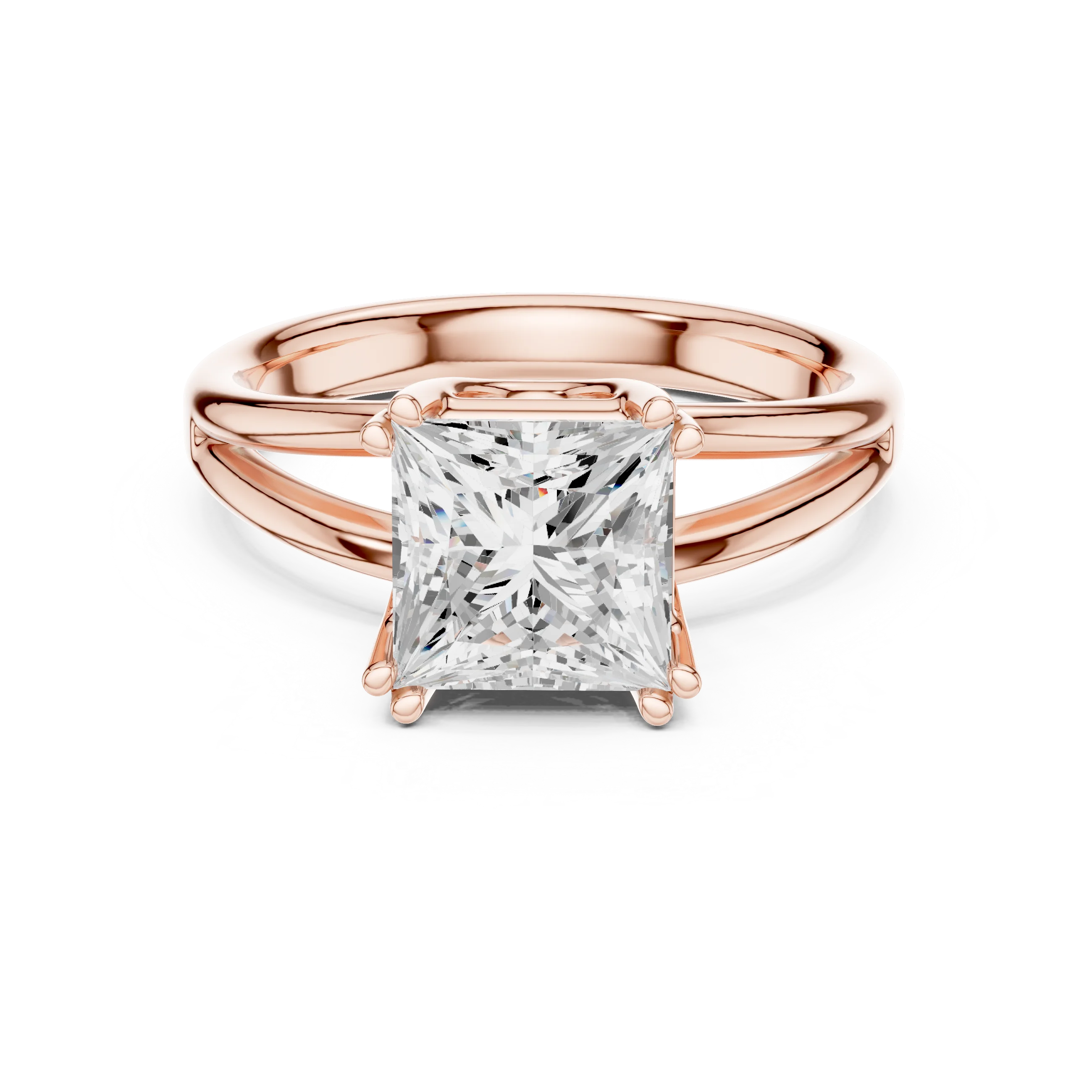 Princess Shape Diamond Solitaire Engagement Ring