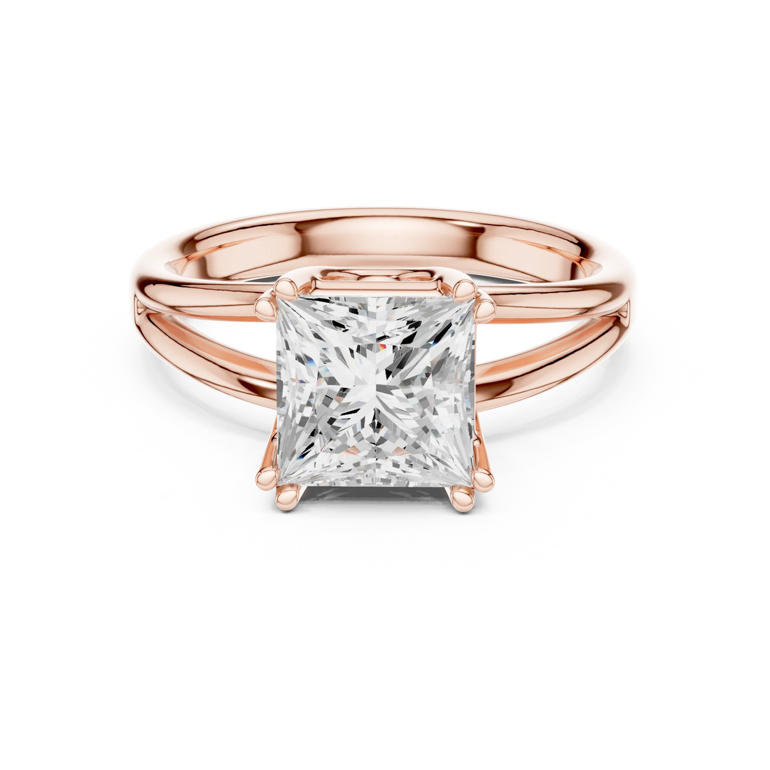 Princess Shape Diamond Solitaire Engagement Ring