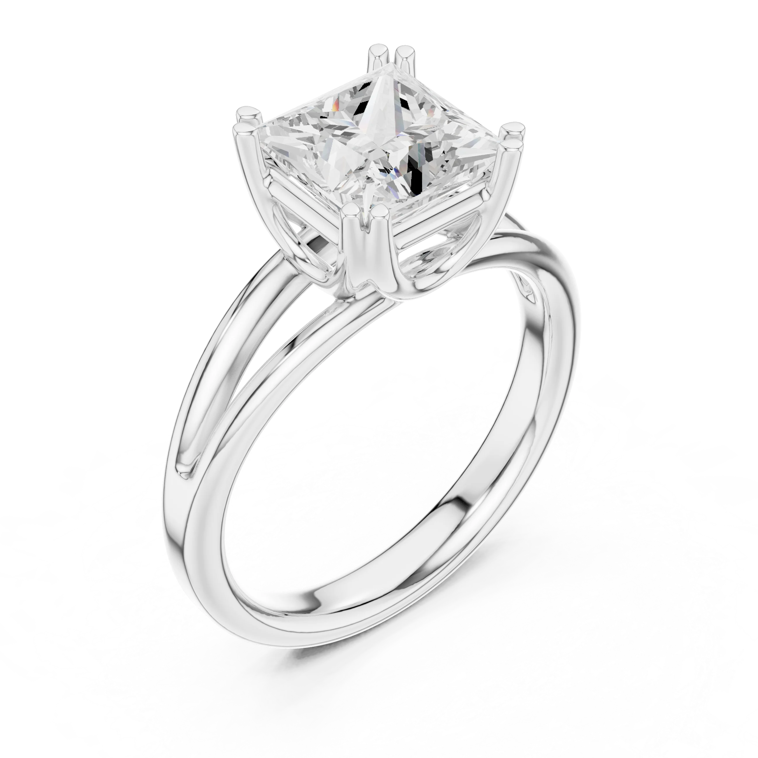 Princess Shape Diamond Solitaire Engagement Ring