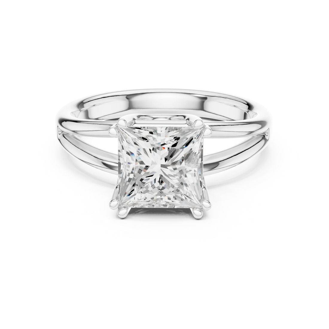 Princess Shape Diamond Solitaire Engagement Ring