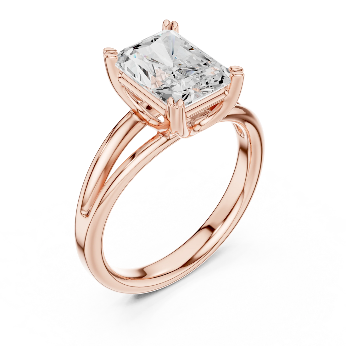 Radiant Shape Diamond Solitaire Engagement Ring