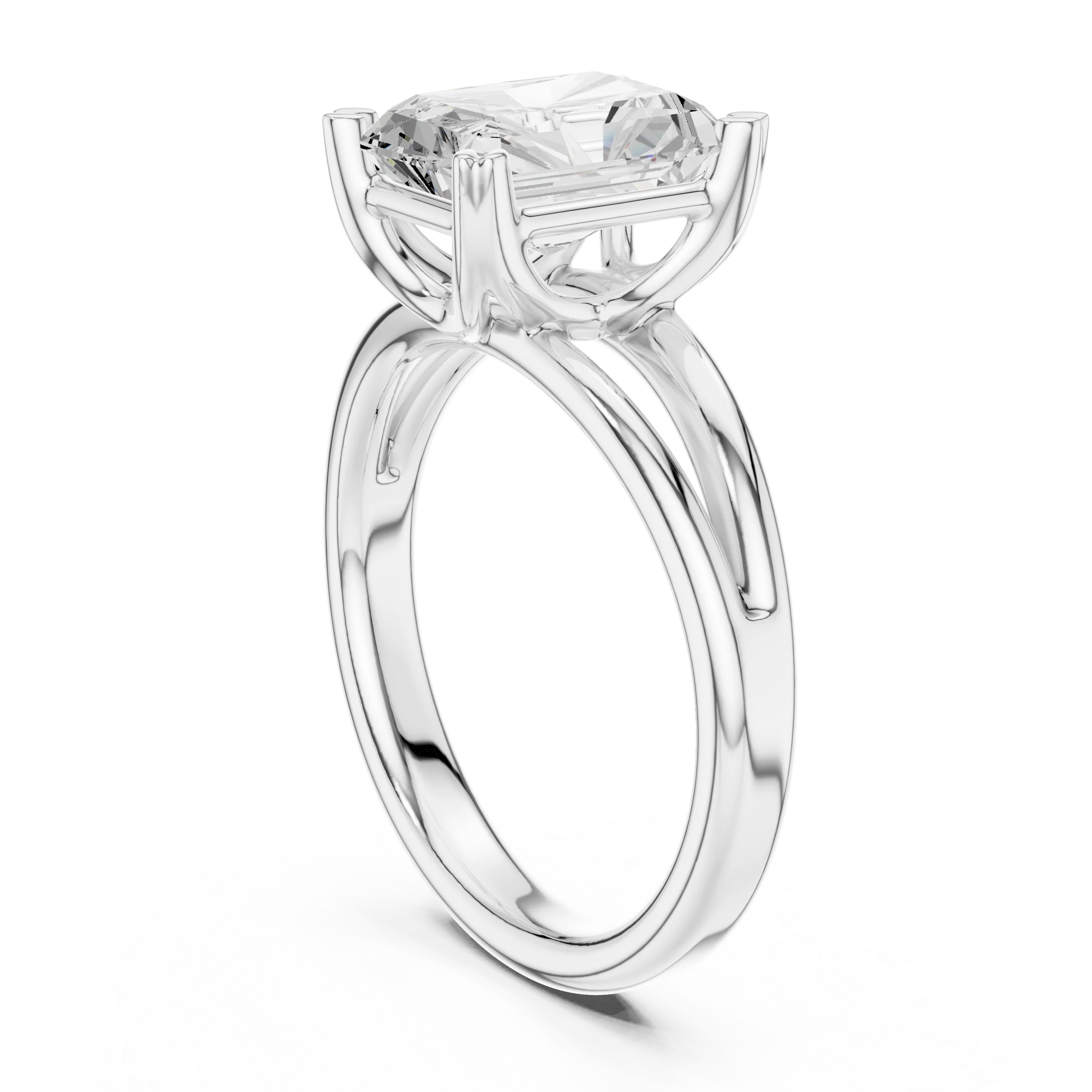 Radiant Shape Diamond Solitaire Engagement Ring