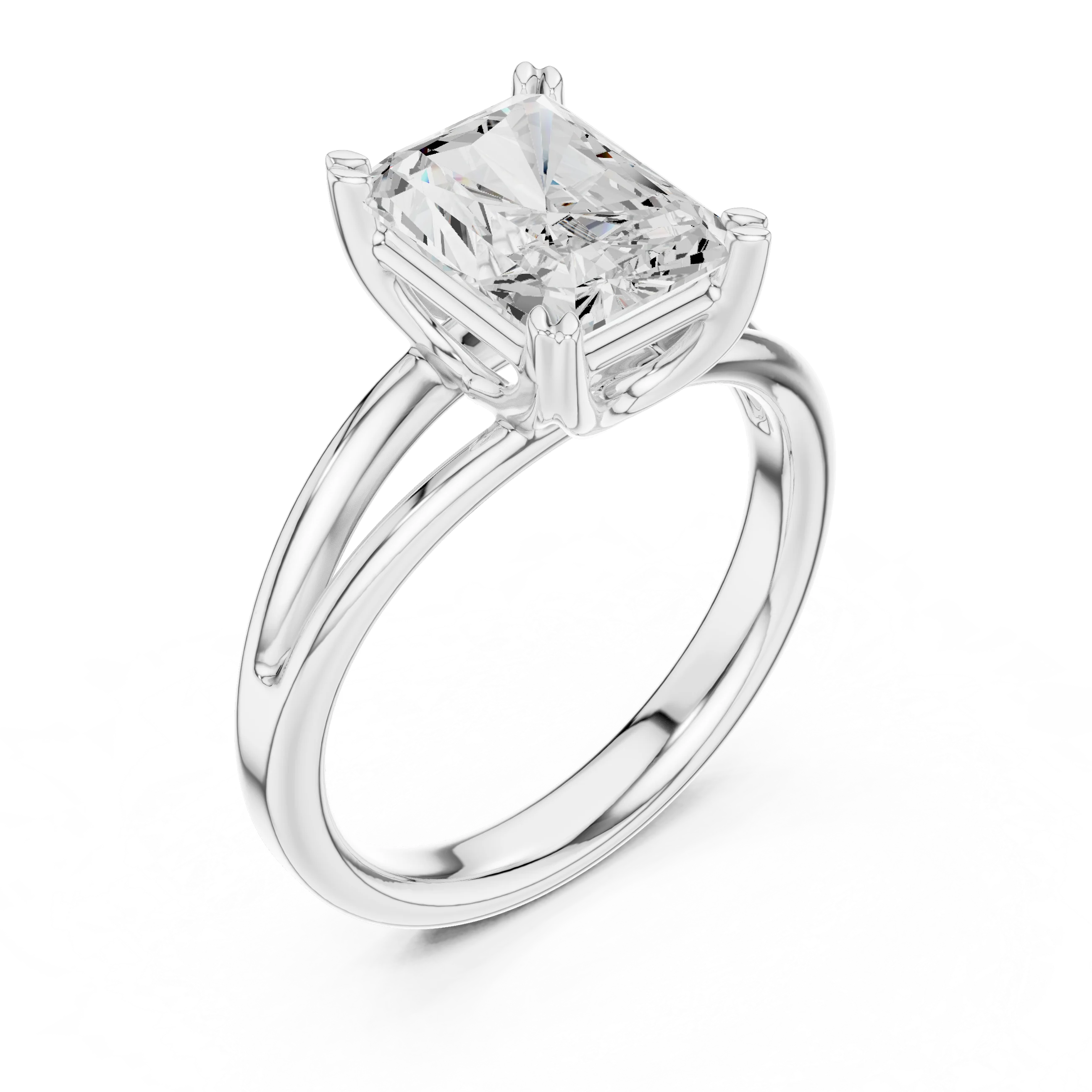 Radiant Shape Diamond Solitaire Engagement Ring