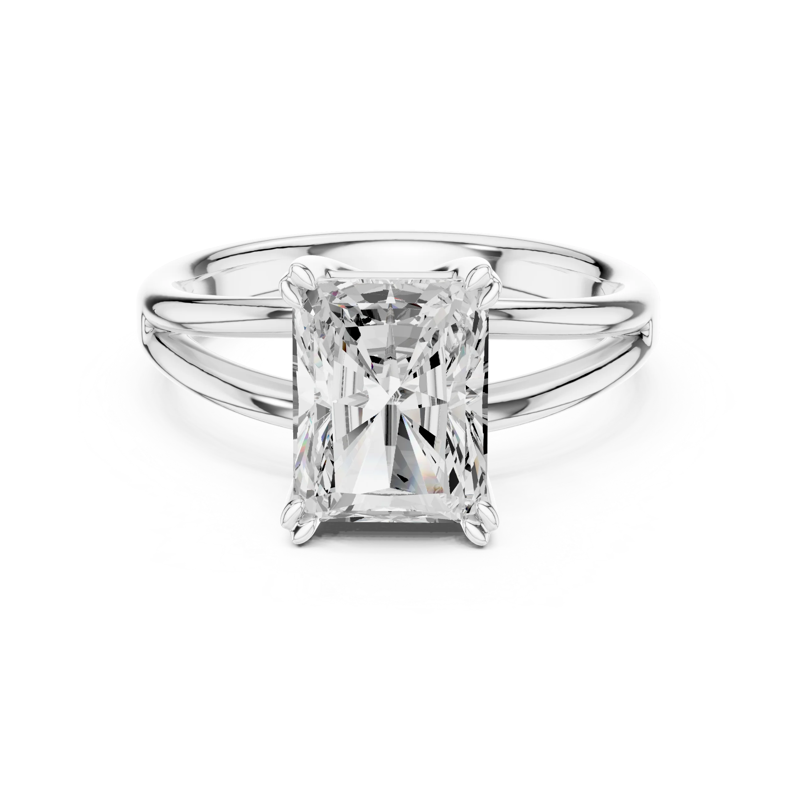 Radiant Shape Diamond Solitaire Engagement Ring