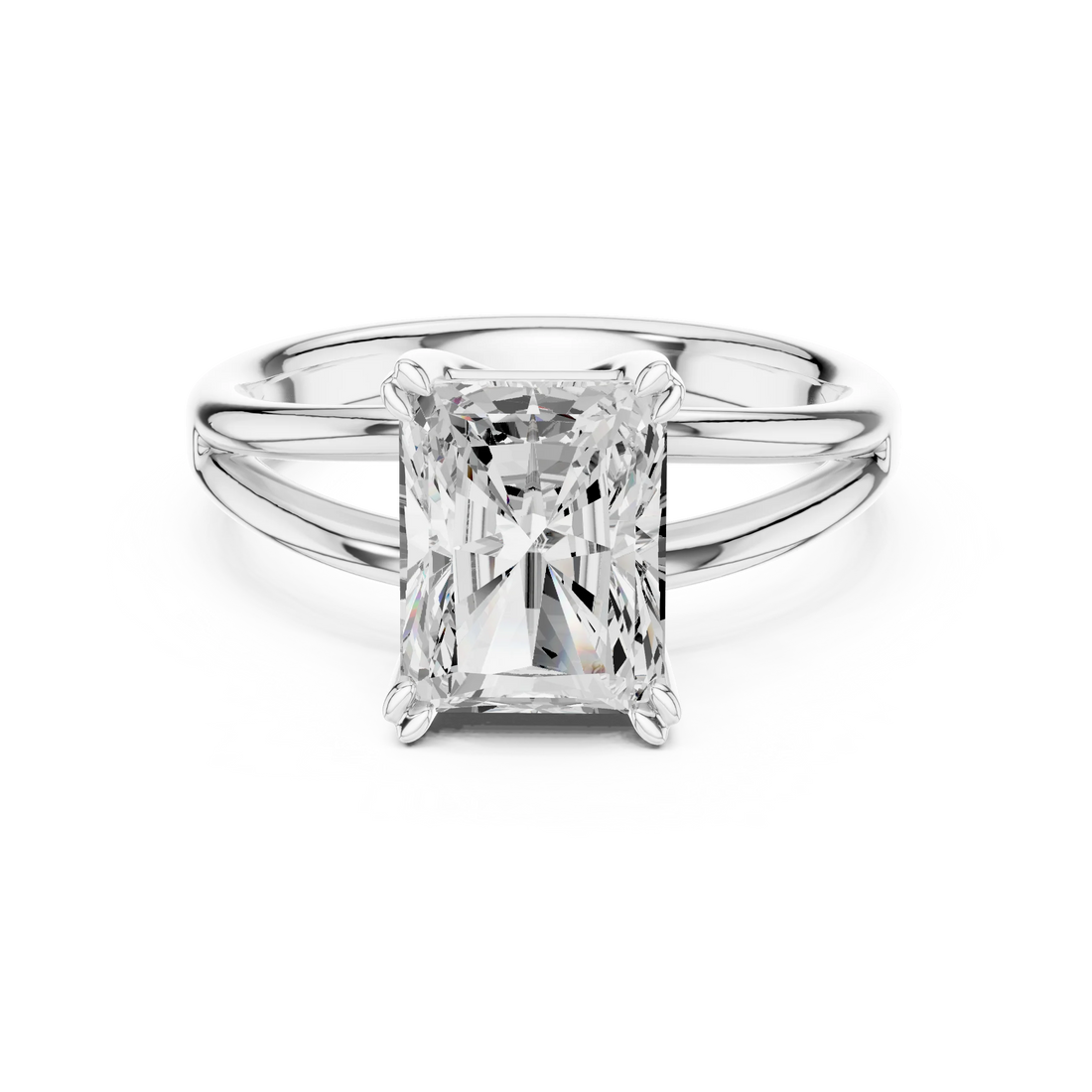 Radiant Shape Diamond Solitaire Engagement Ring