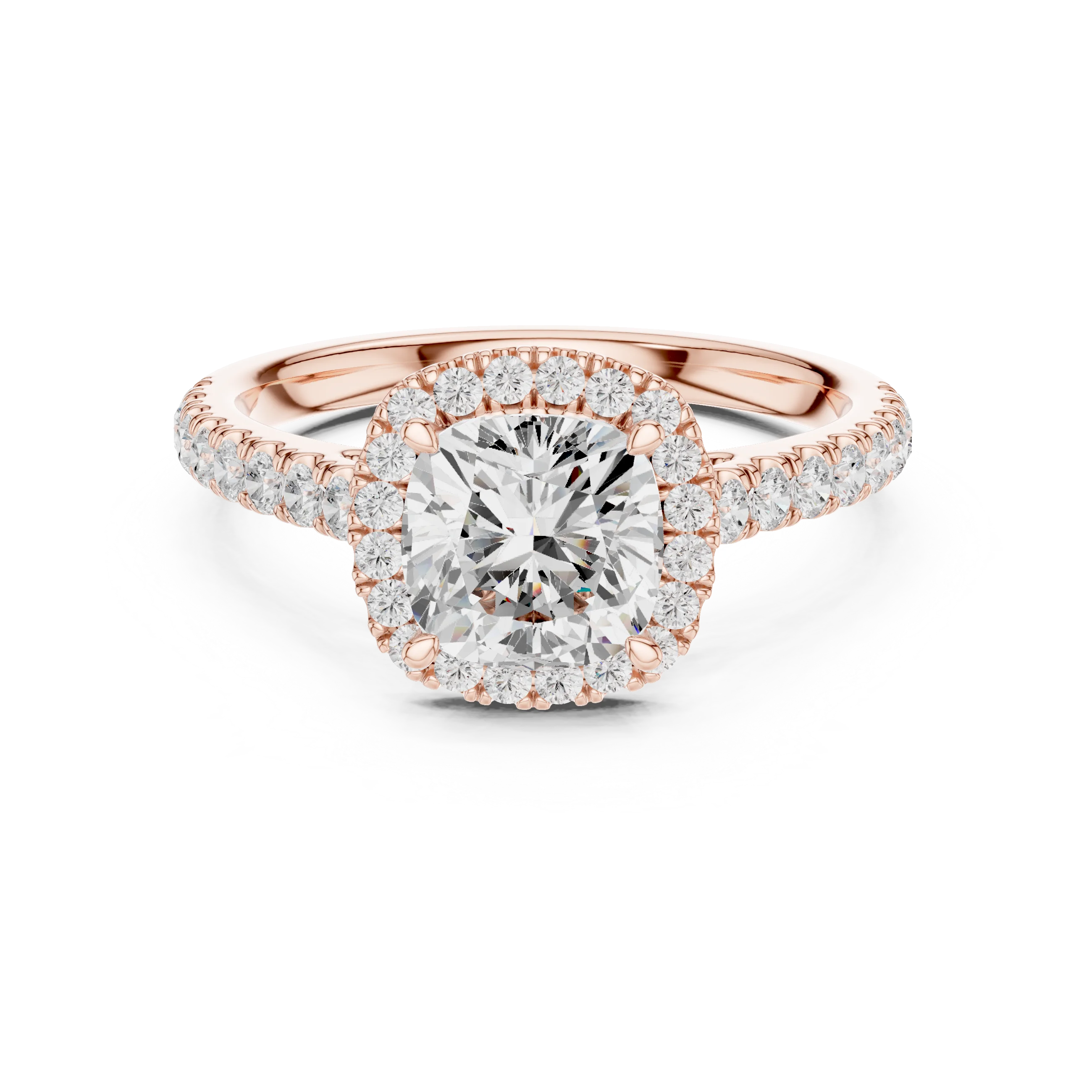 Cushion Shape Diamond Halo Engagement Ring