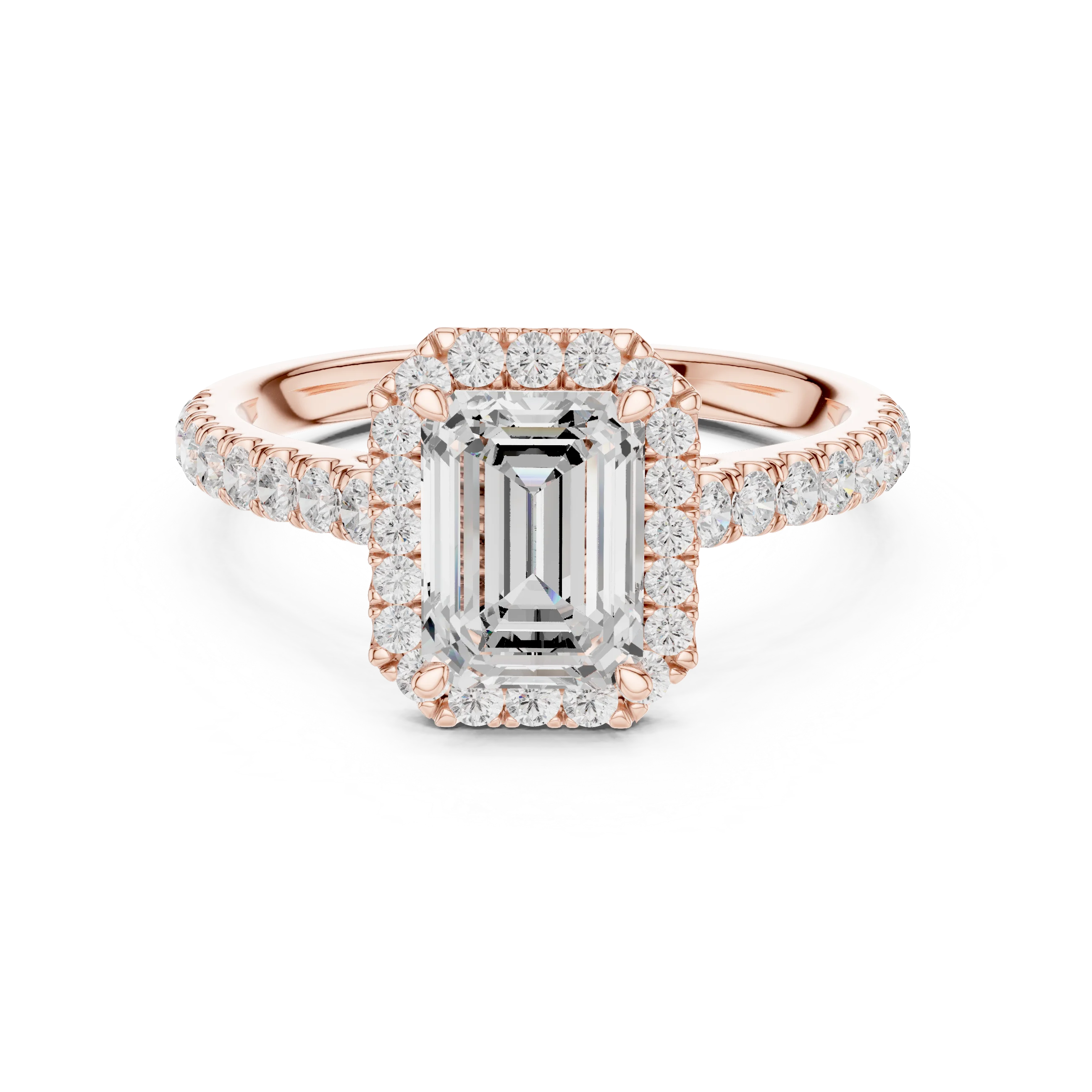 Shape Diamond Halo Engagement Ring