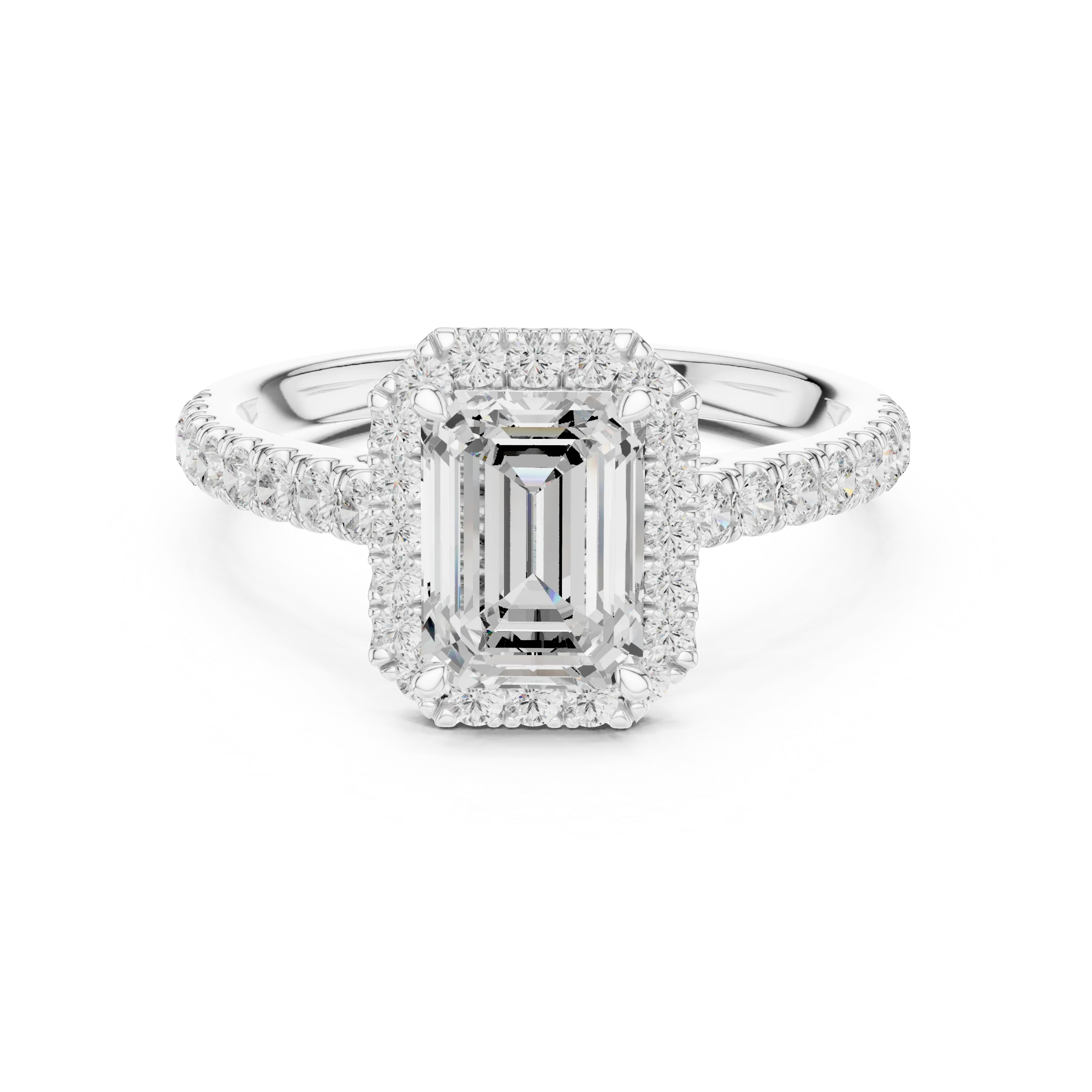 Shape Diamond Halo Engagement Ring