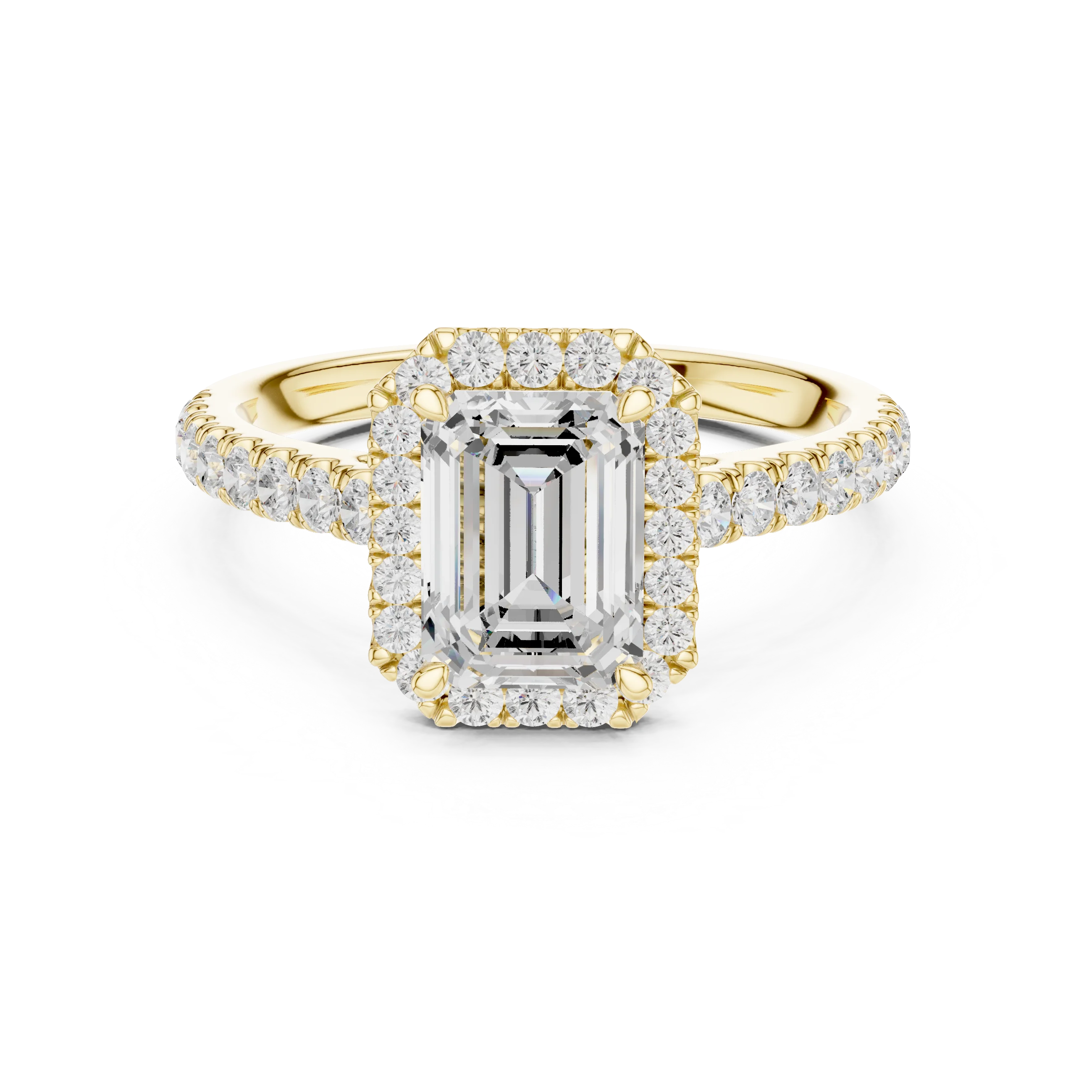 Shape Diamond Halo Engagement Ring