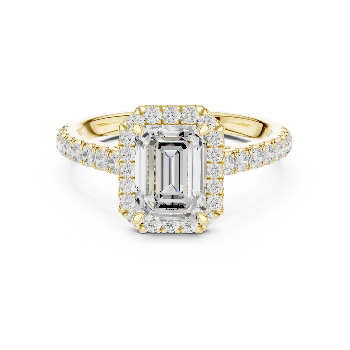 Shape Diamond Halo Engagement Ring