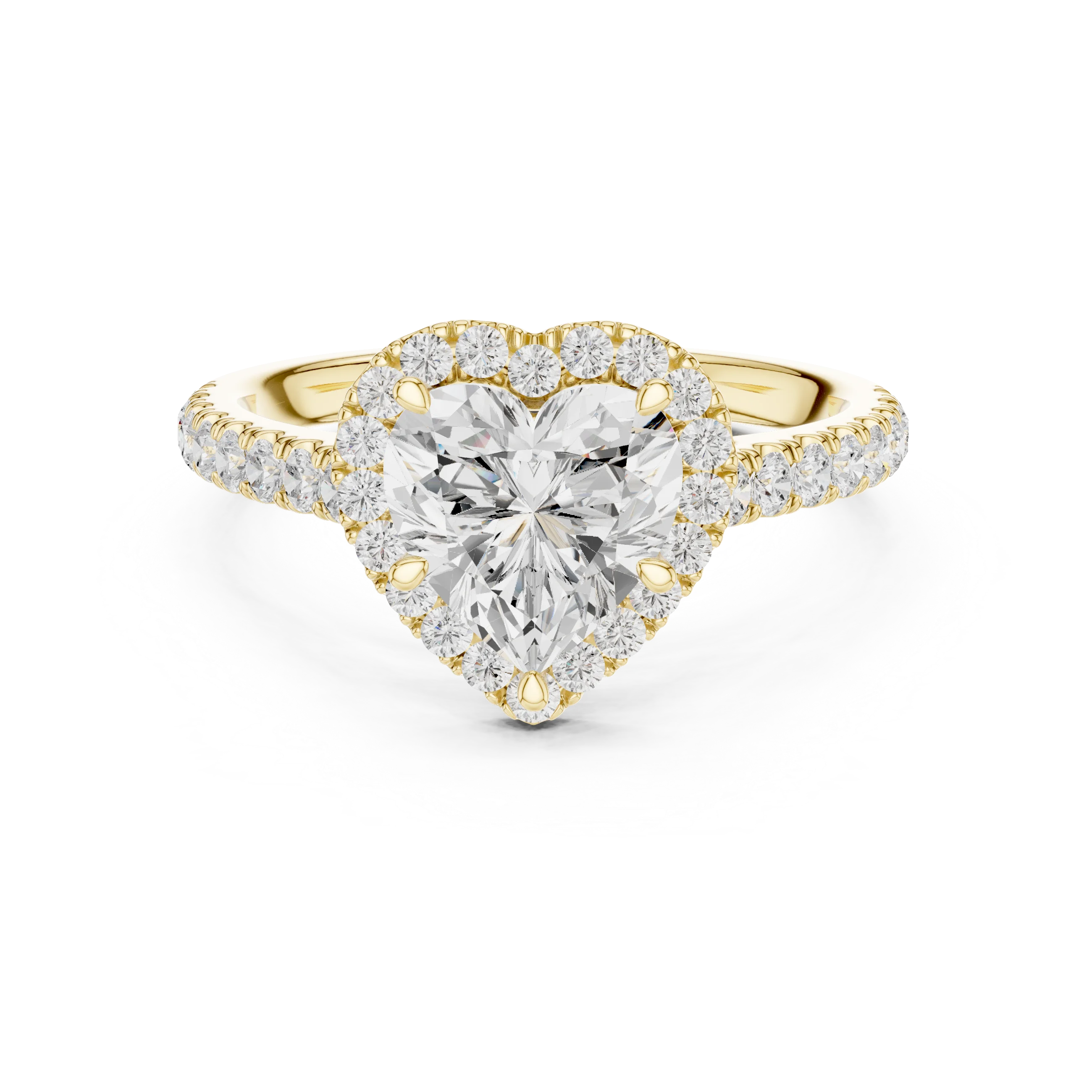 Heart Shape Diamond Halo Engagement Ring