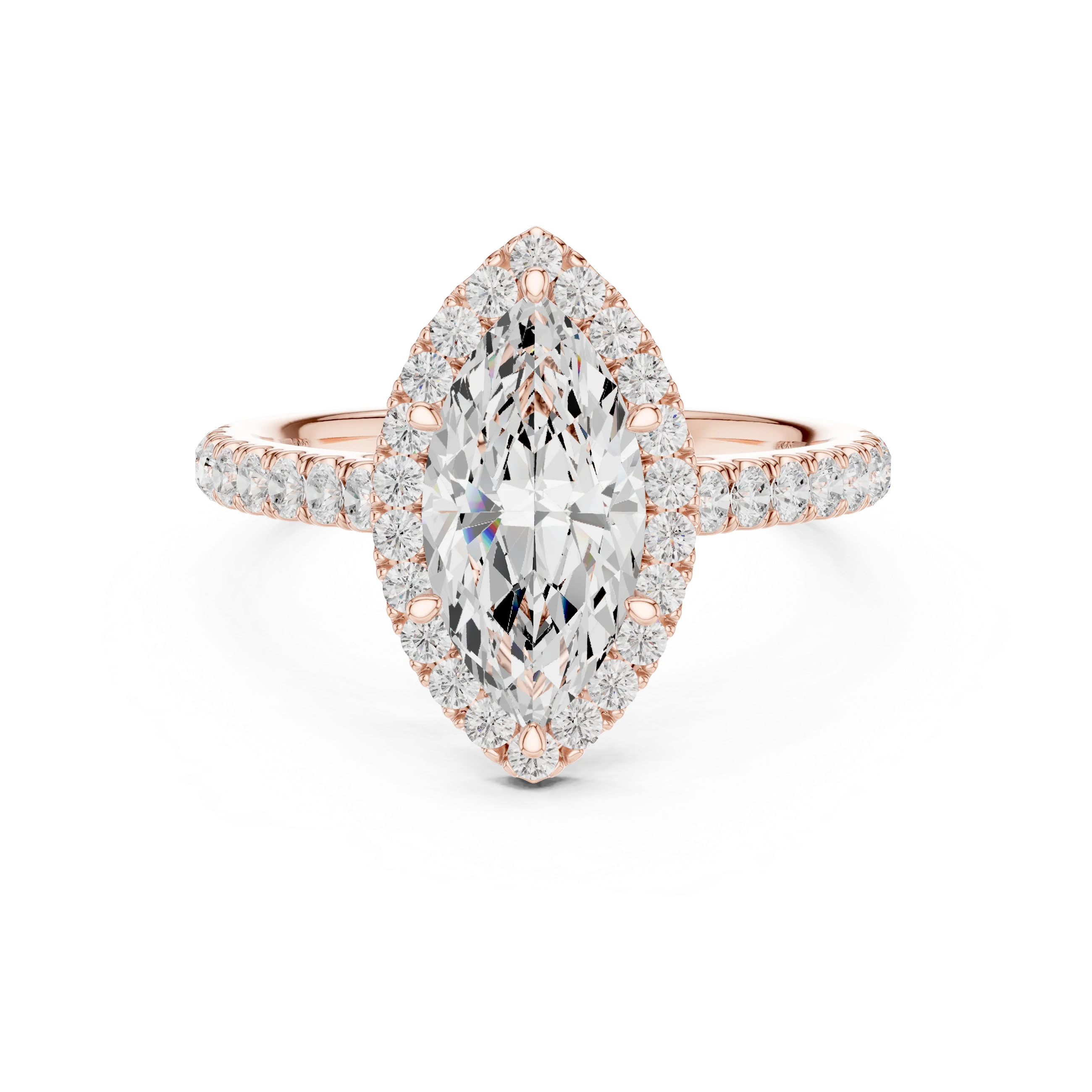 Marquise Shape Diamond Halo Engagement Ring